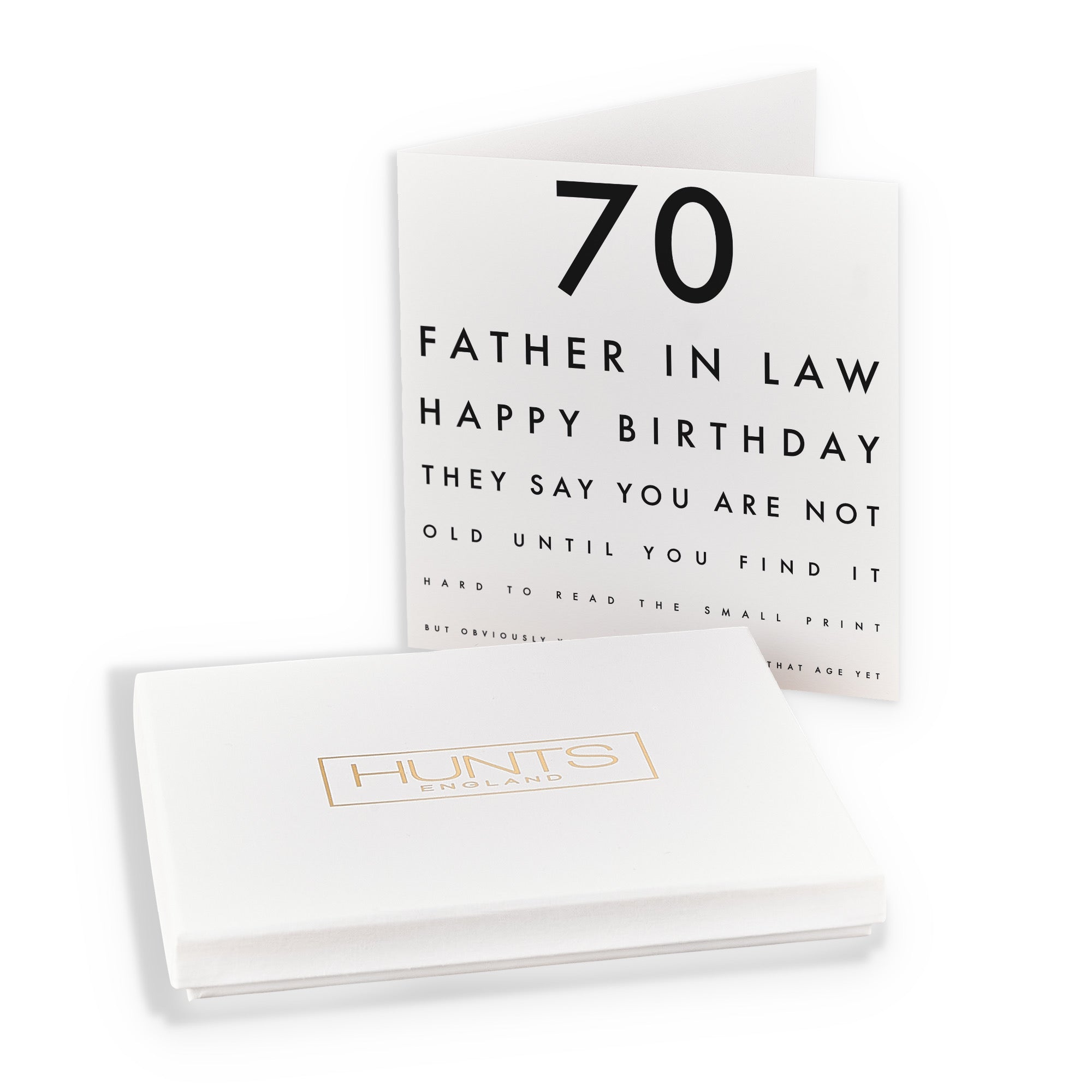 Boxed 70th Father In Law Funny Eye Sight Birthday Card Letters - Default Title (B0D5RQH9JS)