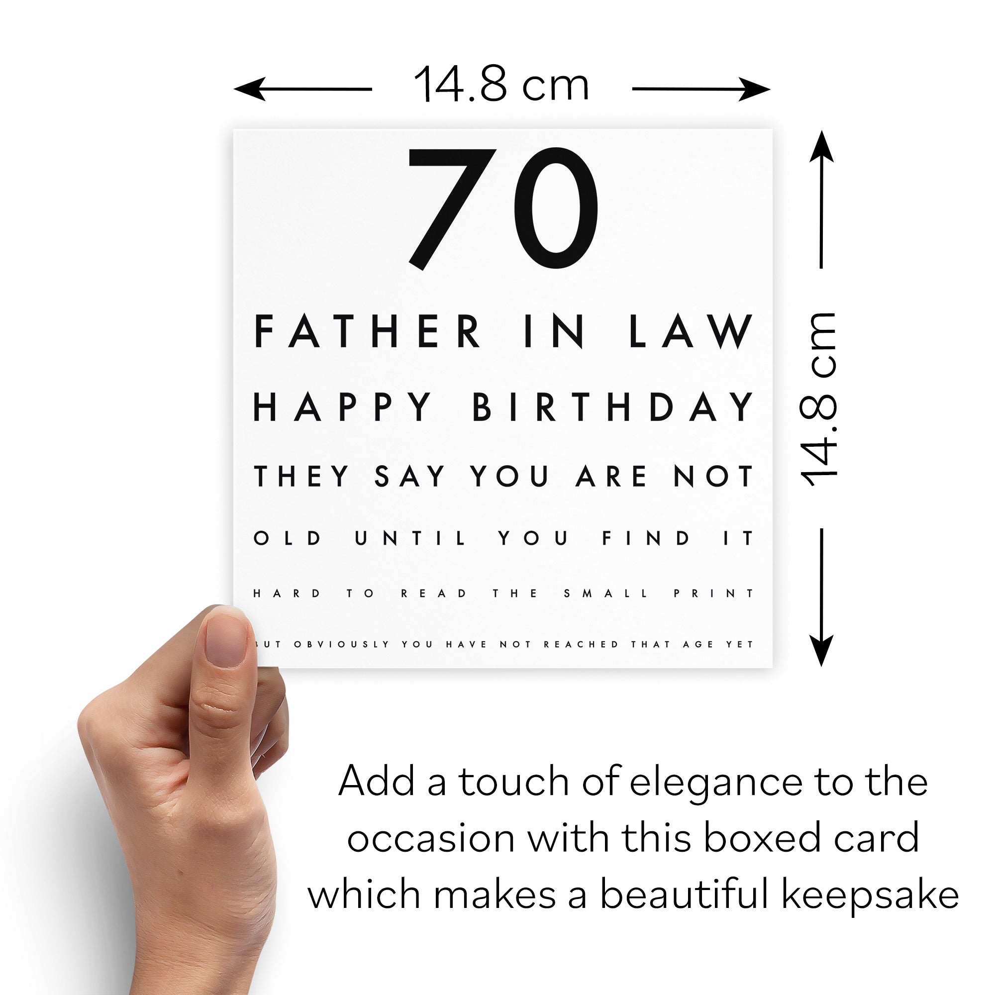 Boxed 70th Father In Law Funny Eye Sight Birthday Card Letters - Default Title (B0D5RQH9JS)