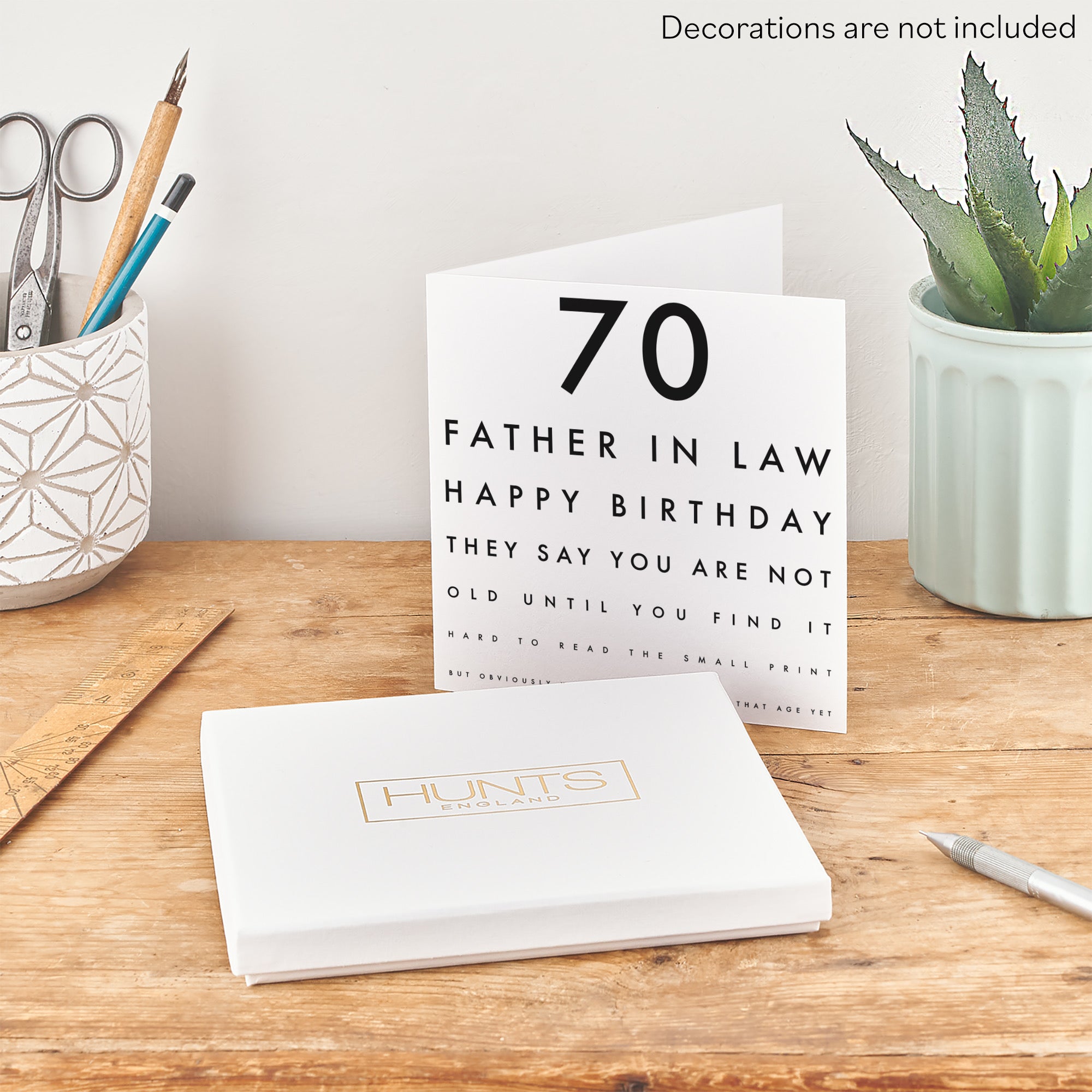 Boxed 70th Father In Law Funny Eye Sight Birthday Card Letters - Default Title (B0D5RQH9JS)