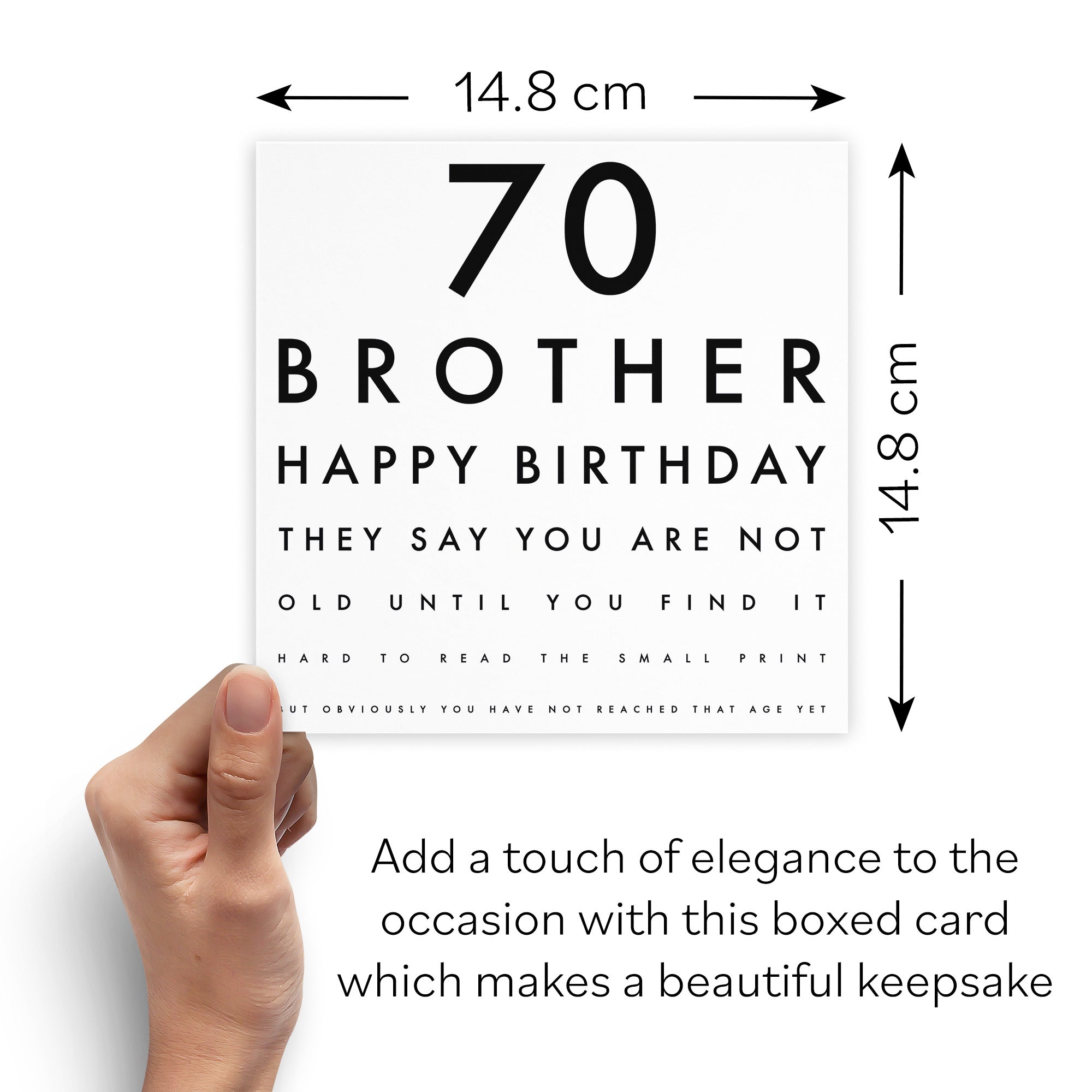 Boxed 70th Brother Eye Sight Joke Birthday Card Letters - Default Title (B0D5RQJYVW)