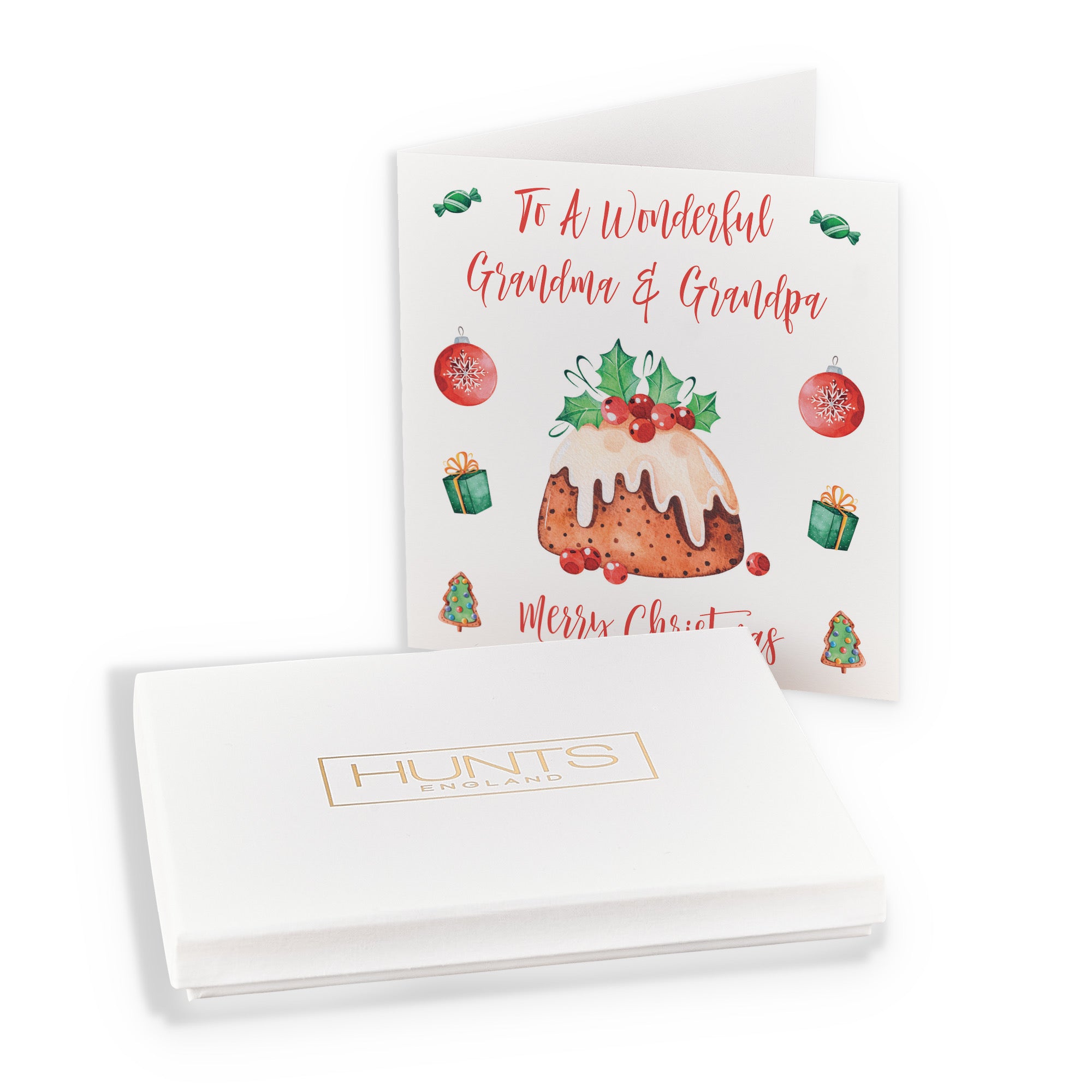 Boxed Grandma And Grandpa Christmas Pudding Card - Default Title (B0D5RQK7N8)