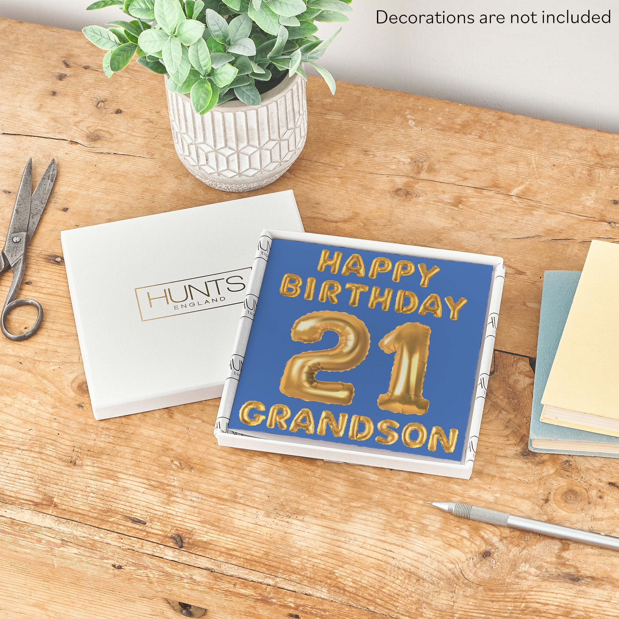 Boxed 21st Grandson Birthday Card Balloon - Default Title (B0D5RQKLK4)