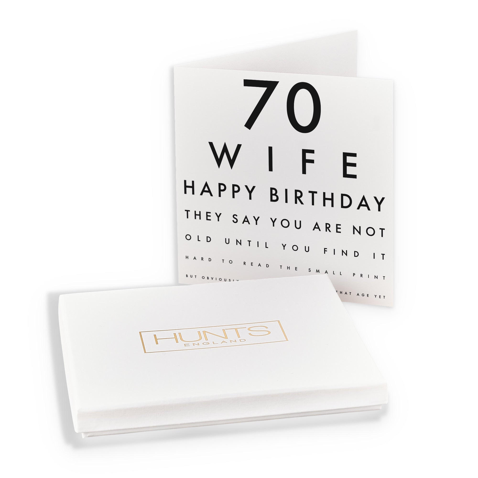 Boxed 70th Wife Eye Sight Joke Birthday Card Letters - Default Title (B0D5RQV61D)