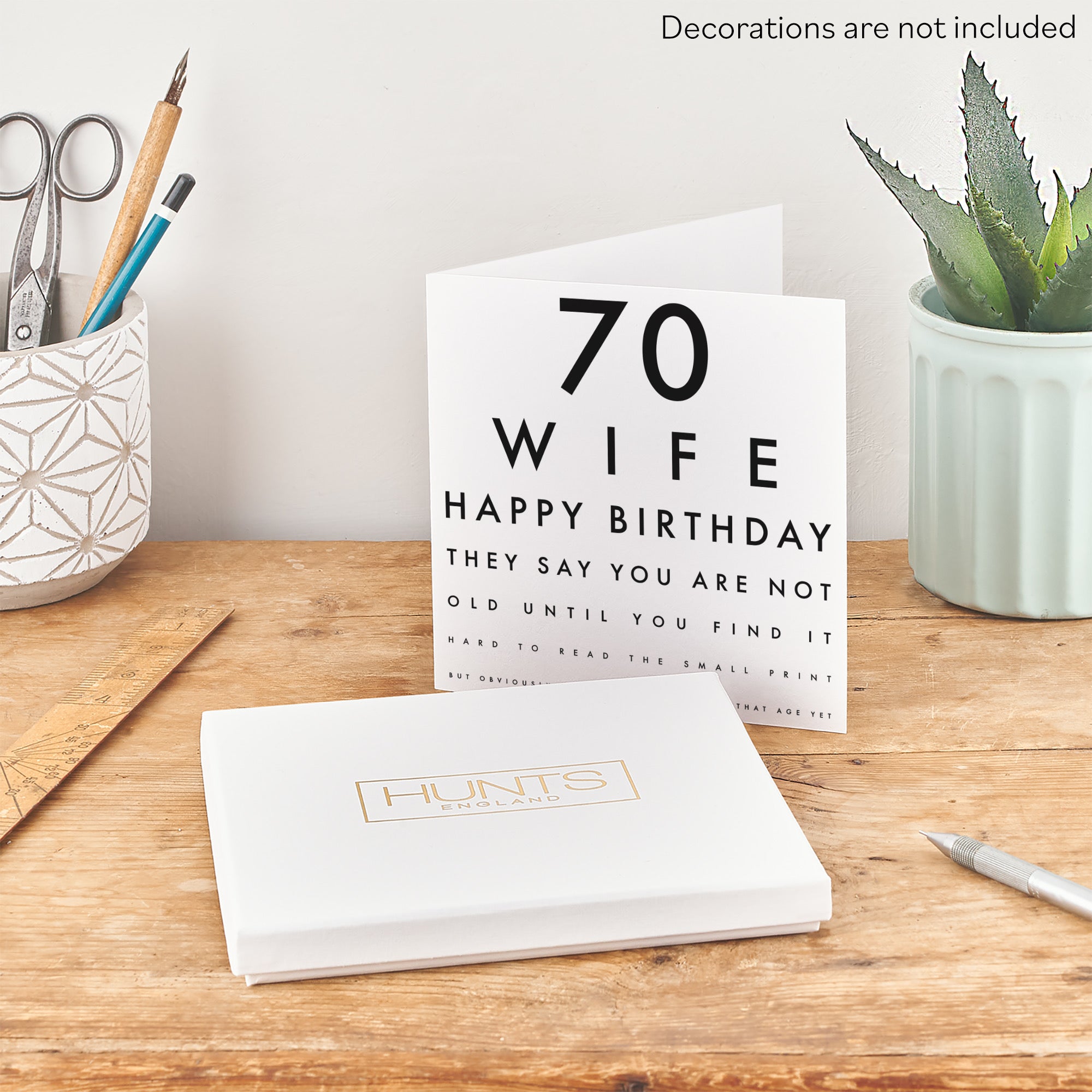 Boxed 70th Wife Eye Sight Joke Birthday Card Letters - Default Title (B0D5RQV61D)