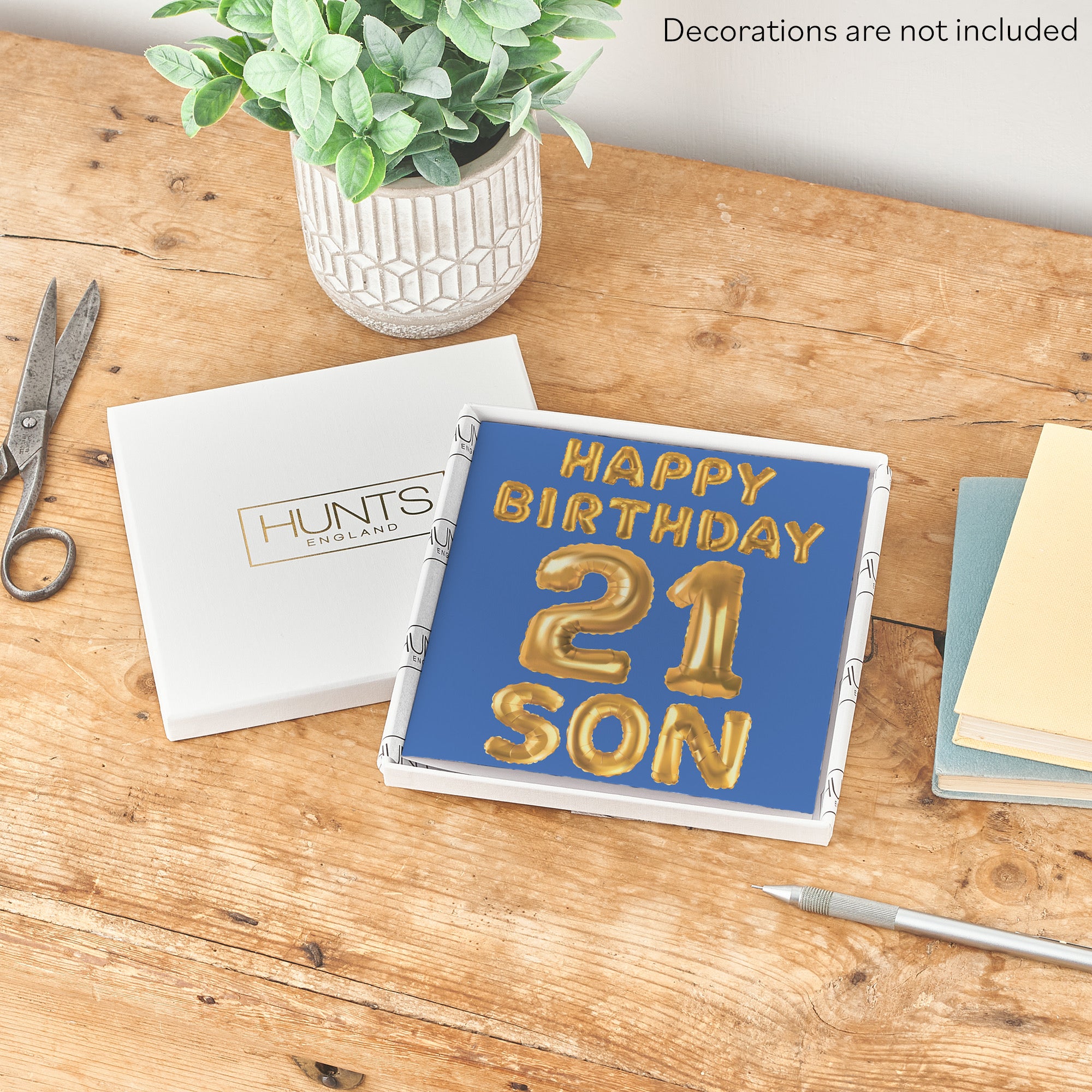 Boxed 21st Son Birthday Card Balloon - Default Title (B0D5RVLFWZ)