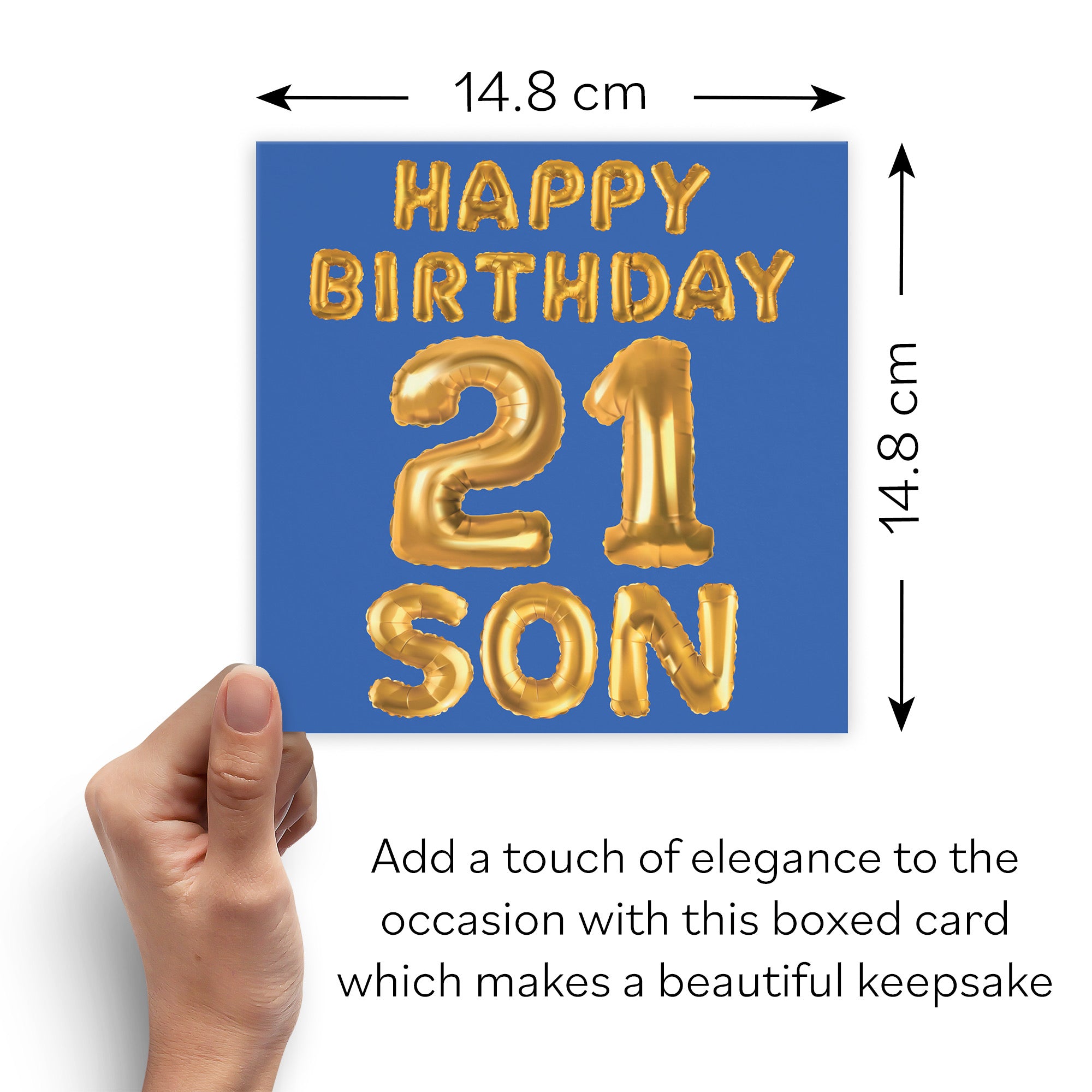 Boxed 21st Son Birthday Card Balloon - Default Title (B0D5RVLFWZ)