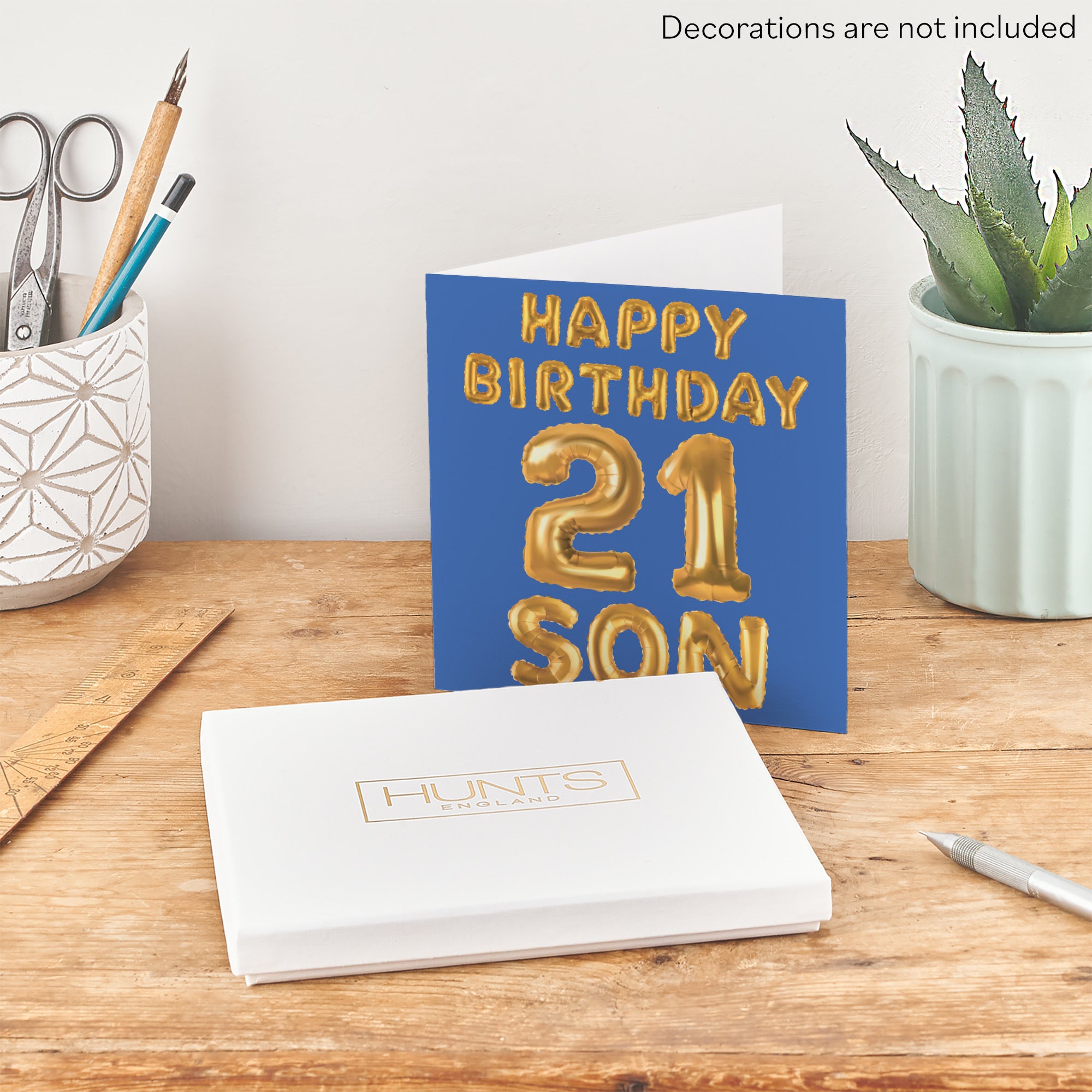 Boxed 21st Son Birthday Card Balloon - Default Title (B0D5RVLFWZ)