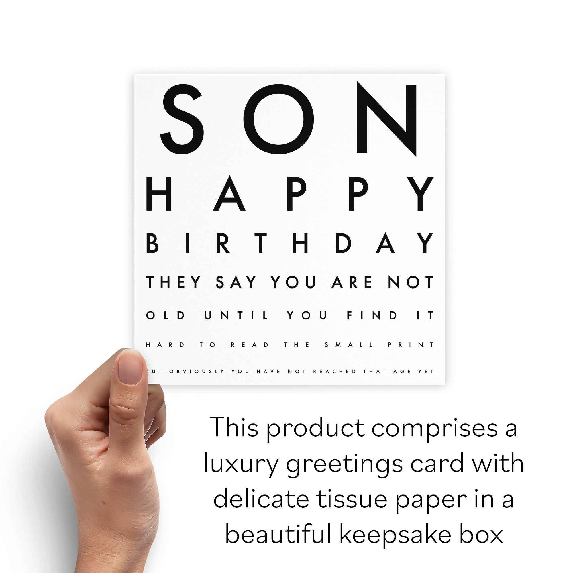 Boxed Son Funny Eye Sight Birthday Card Letters - Default Title (B0D5RX1R2P)