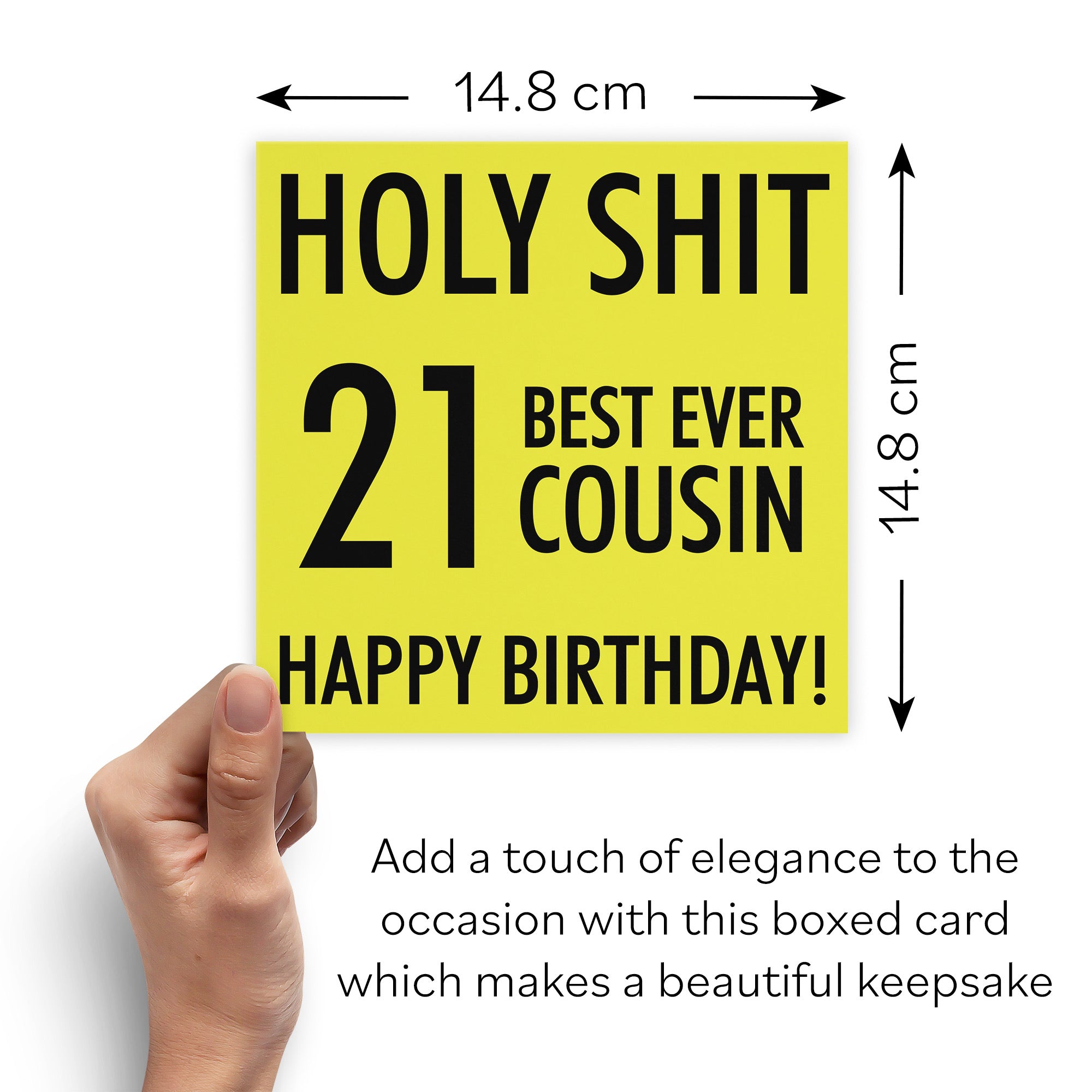 Boxed 21st Cousin Birthday Card Holy Shit - Default Title (B0D5RX8BJF)