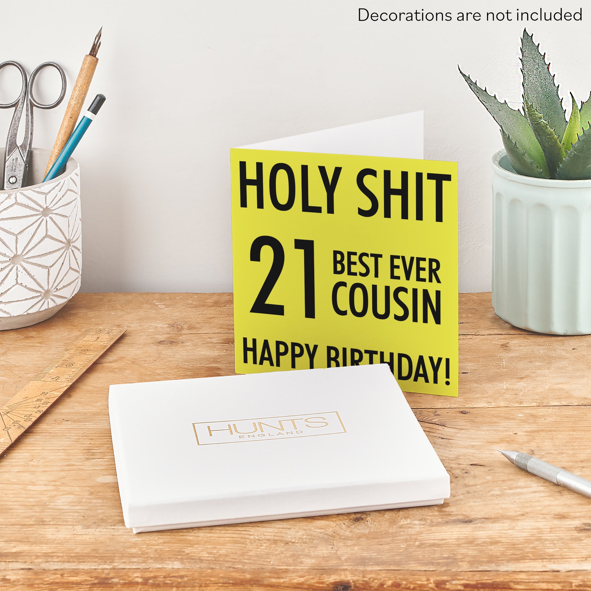 Boxed 21st Cousin Birthday Card Holy Shit - Default Title (B0D5RX8BJF)