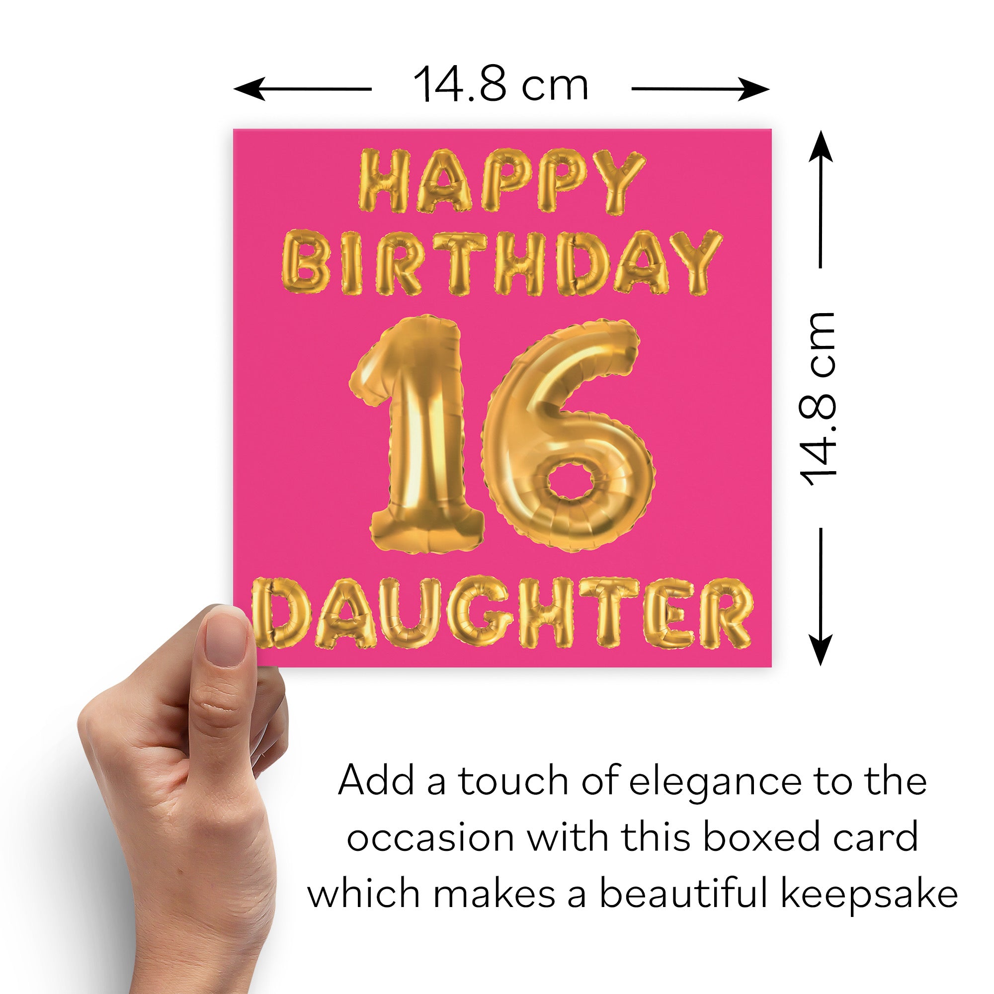 Boxed 16th Daughter Birthday Card Balloon - Default Title (B0D5RZ7GLP)