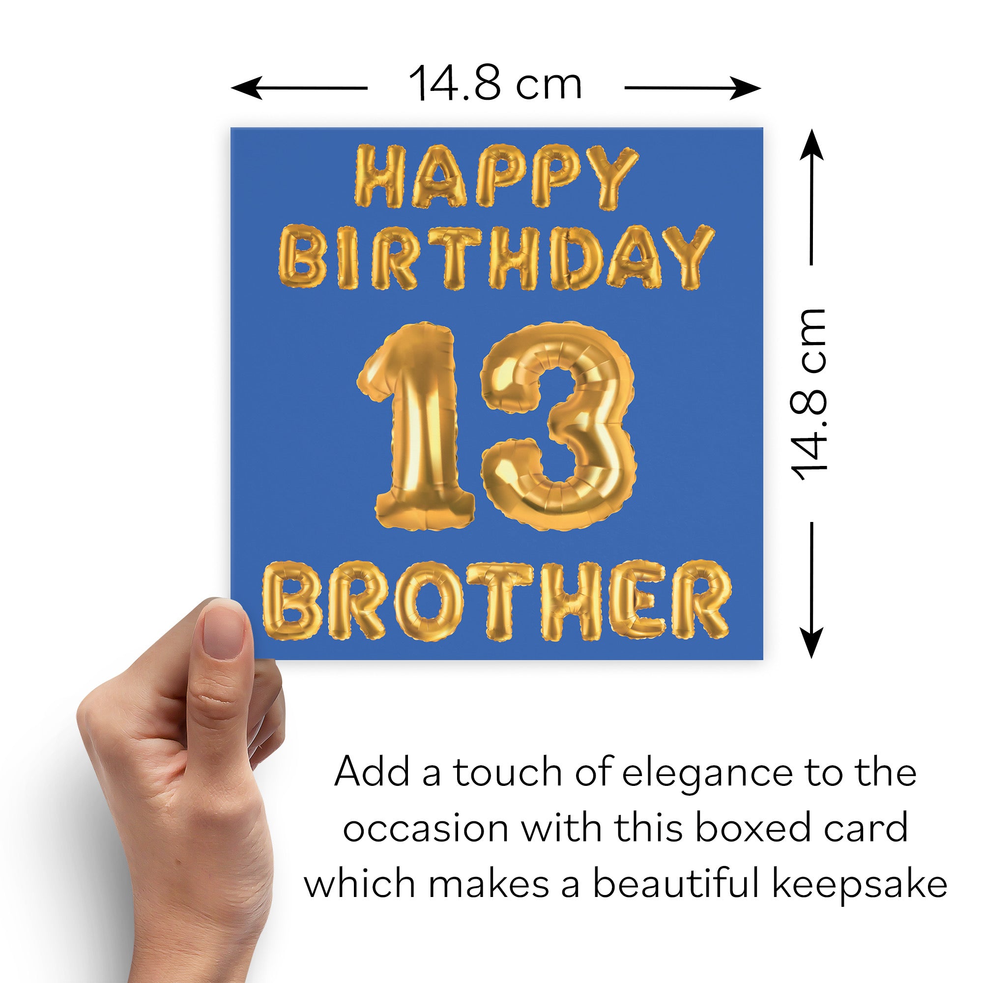 Boxed 13th Brother Birthday Card Balloon - Default Title (B0D5RZ7KN7)