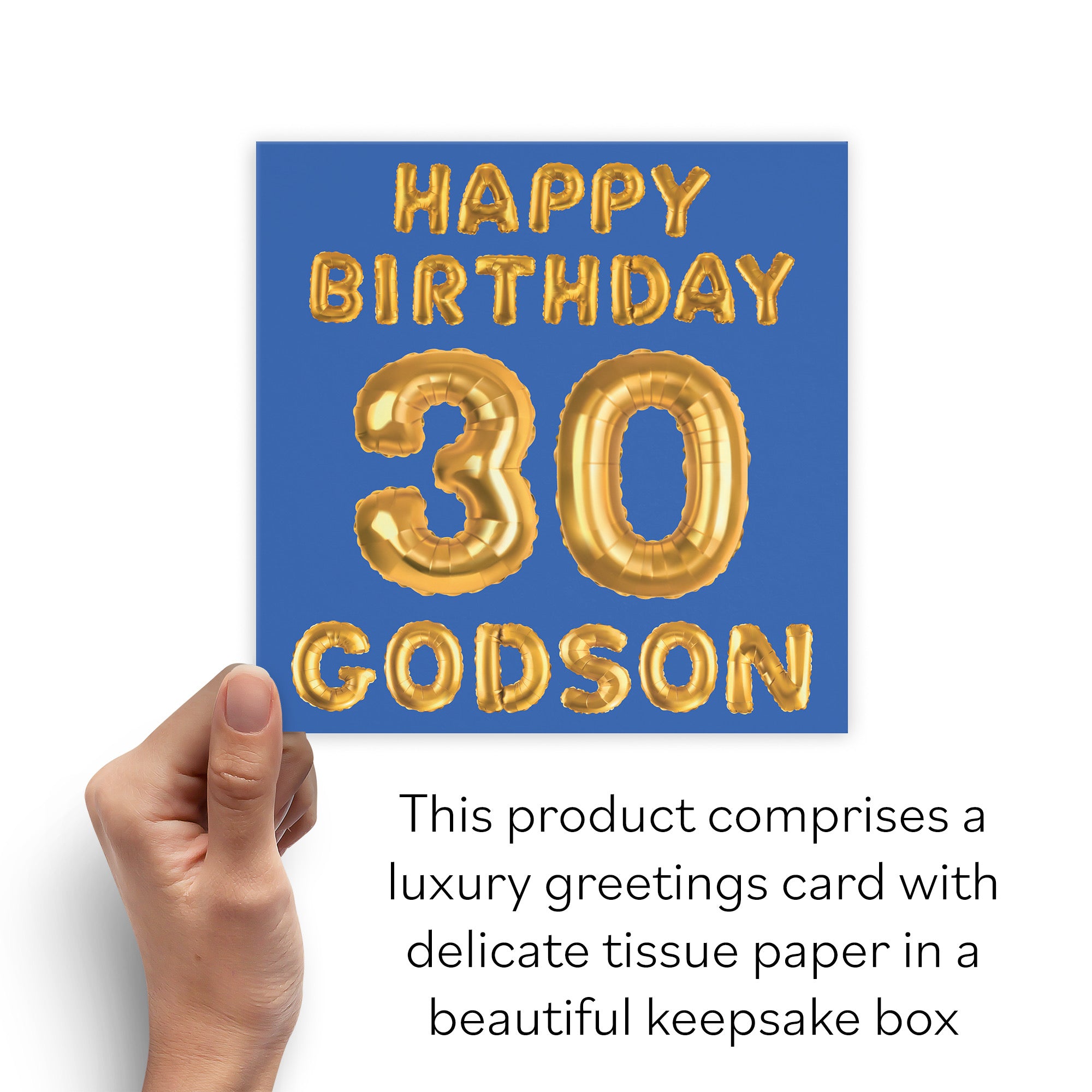 Boxed 30th Godson Birthday Card Balloon - Default Title (B0D5RZ7N2S)