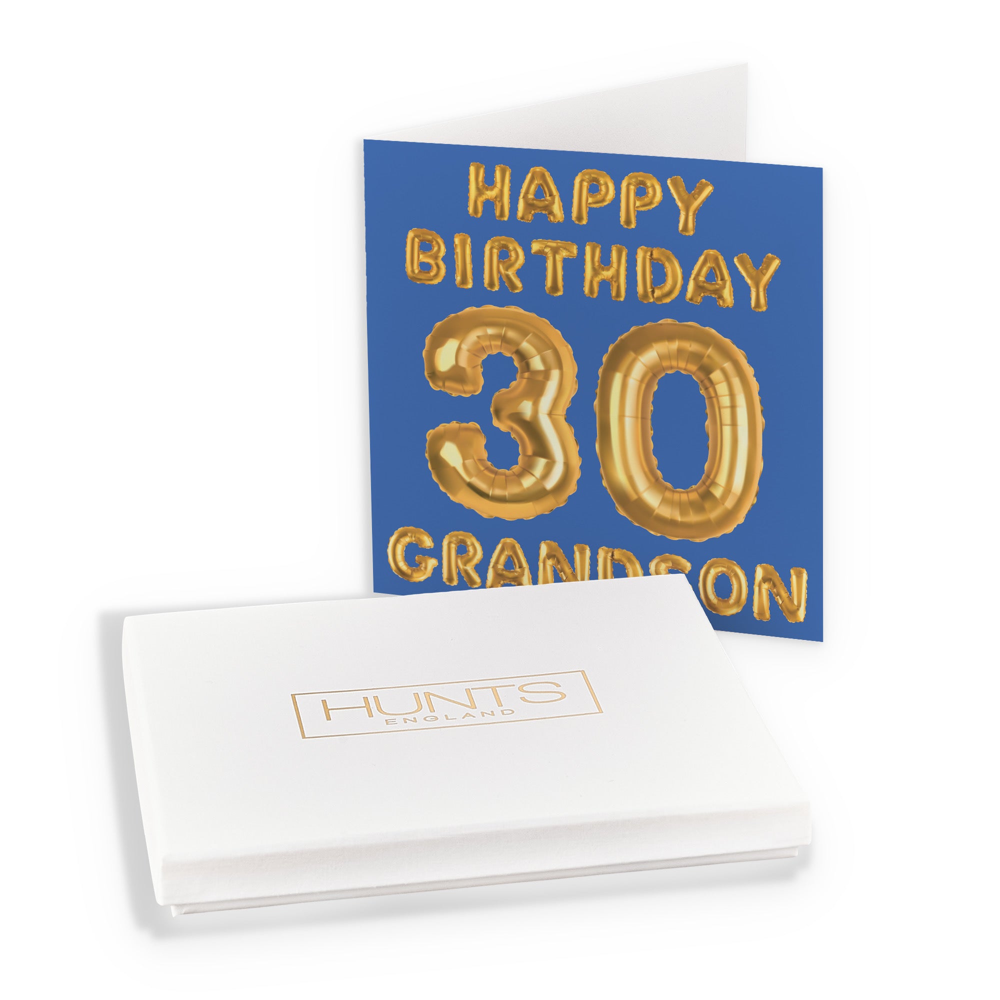 Boxed 30th Grandson Birthday Card Balloon - Default Title (B0D5RZ86QJ)