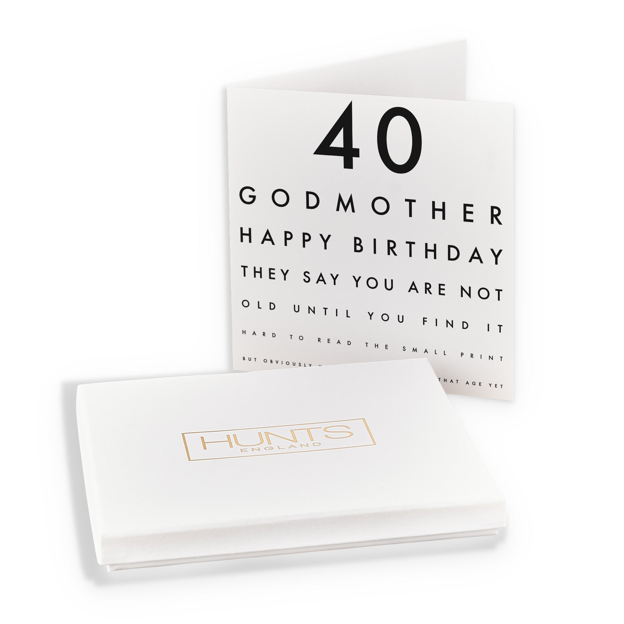 Boxed 40th Godmother Funny Eye Sight Birthday Card Letters - Default Title (B0D5RZ87QQ)