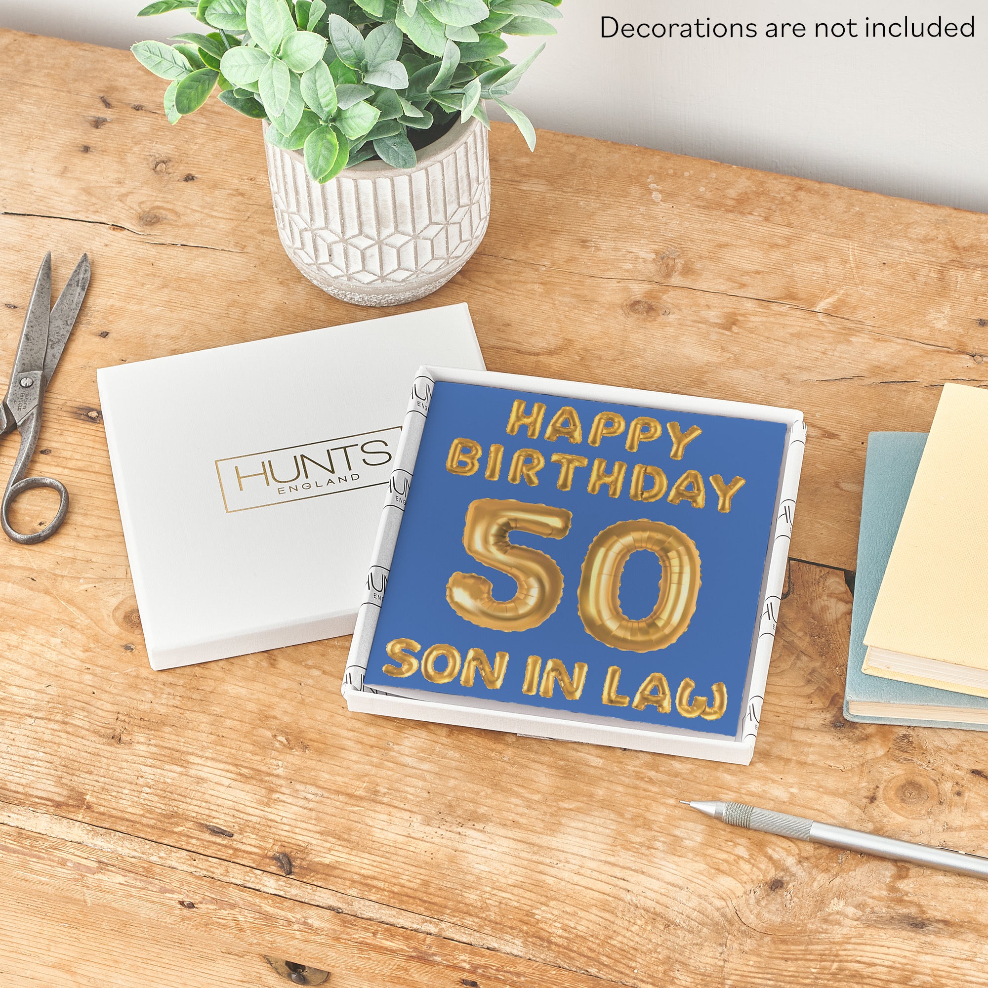 Boxed 50th Son In Law Birthday Card Balloon - Default Title (B0D5S1RK1D)