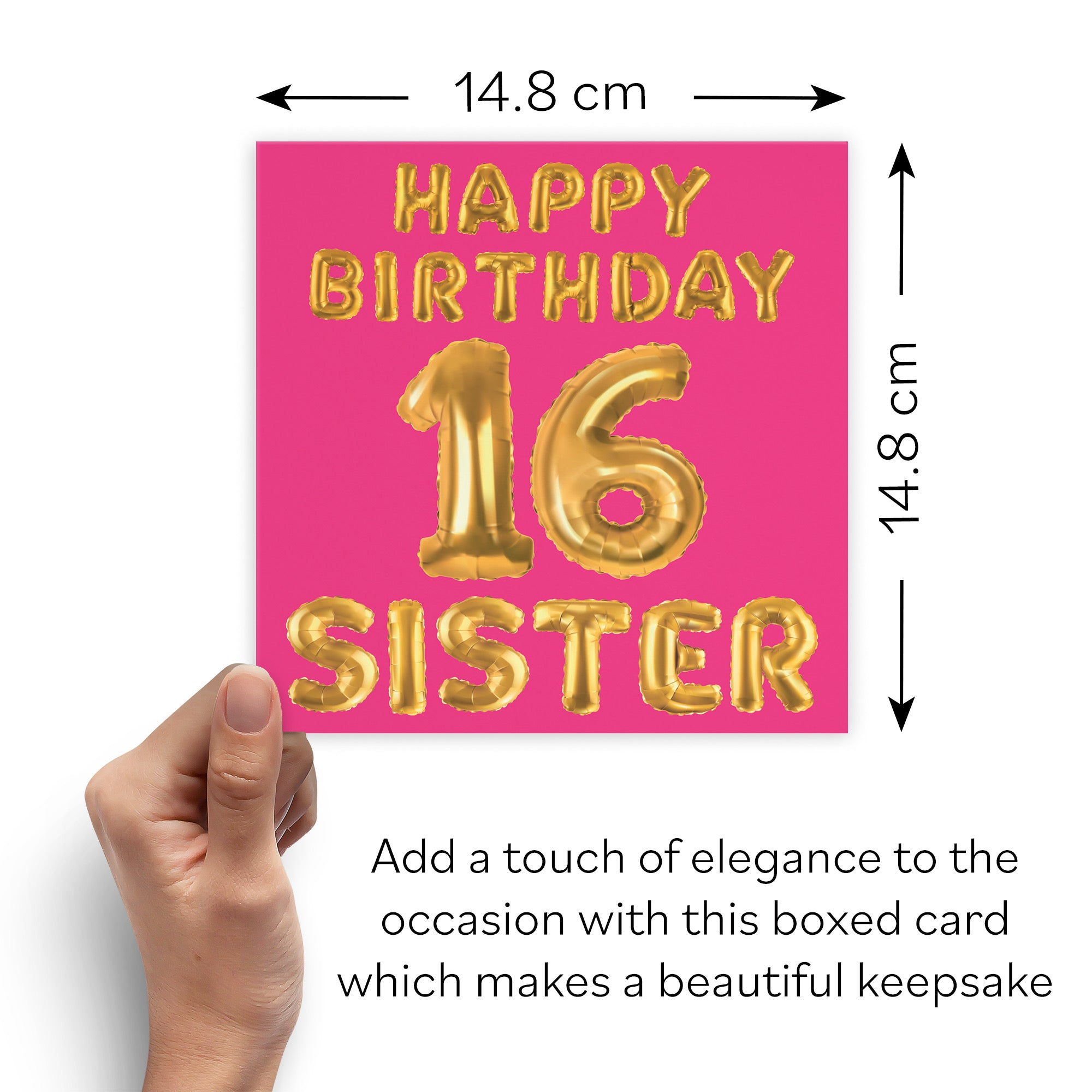 Boxed 16th Sister Birthday Card Balloon - Default Title (B0D5S1RW4P)