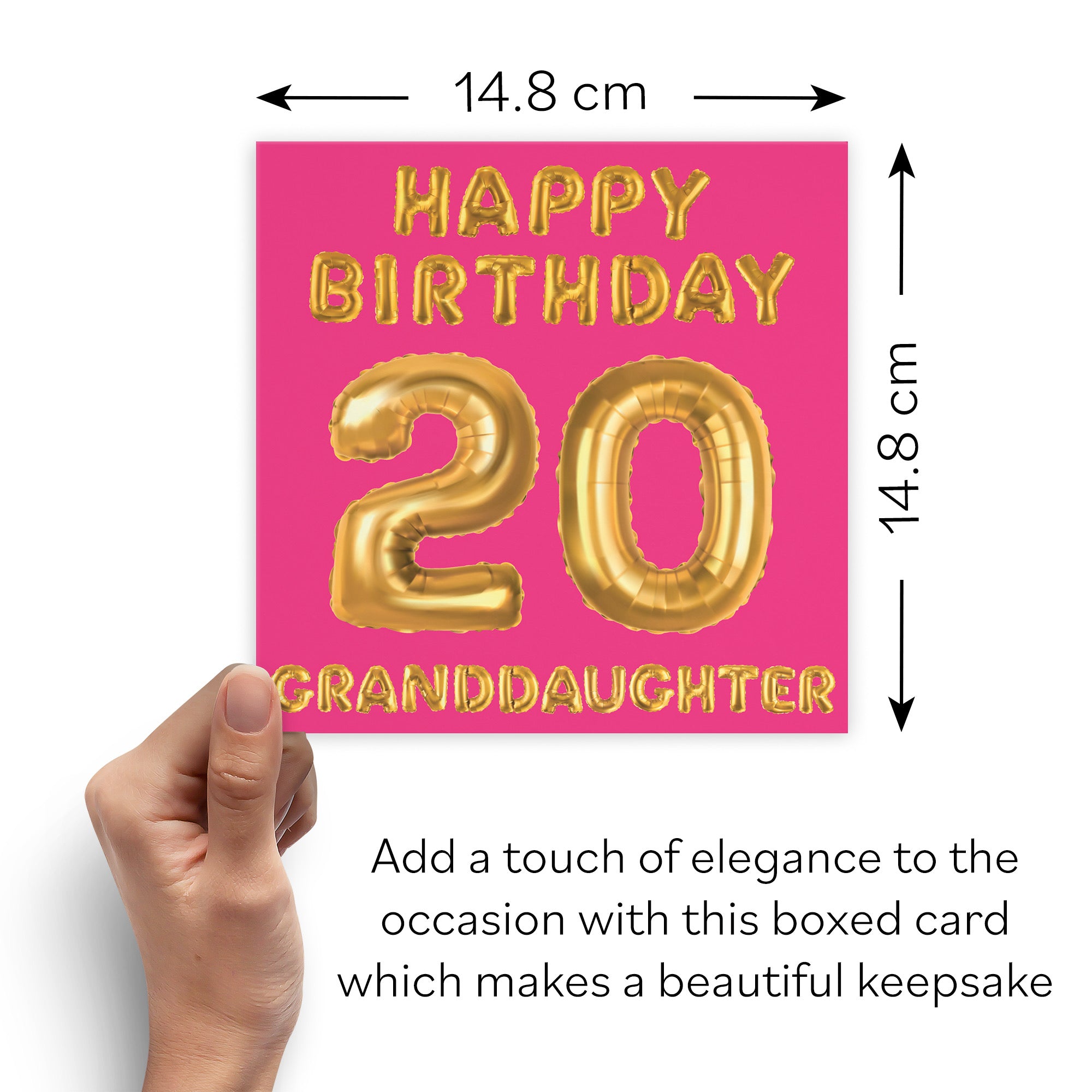 Boxed 20th Granddaughter Birthday Card Balloon - Default Title (B0D5S355NK)