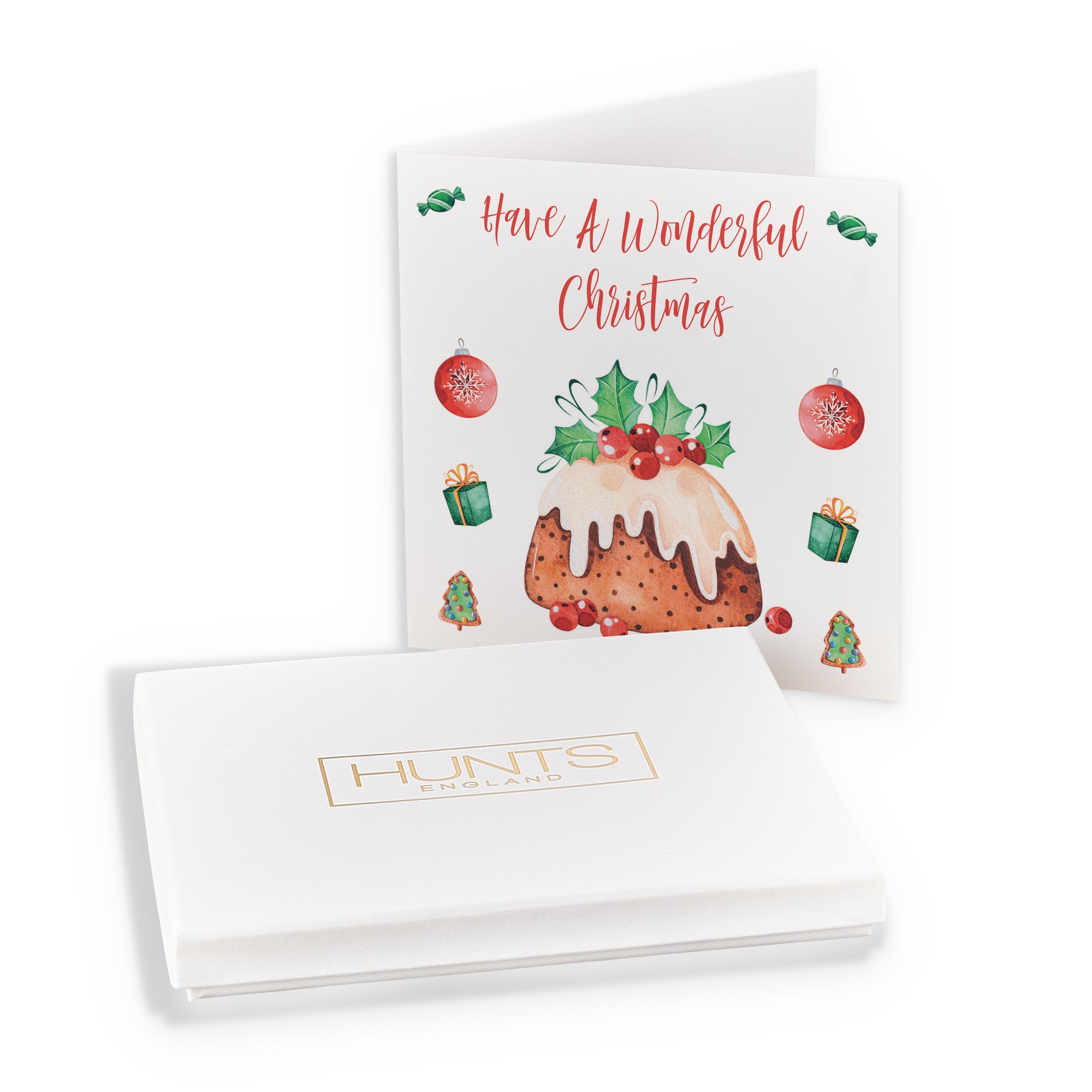 Boxed Open Single Christmas Card Christmas Pudding - Default Title (B0D5S356HF)