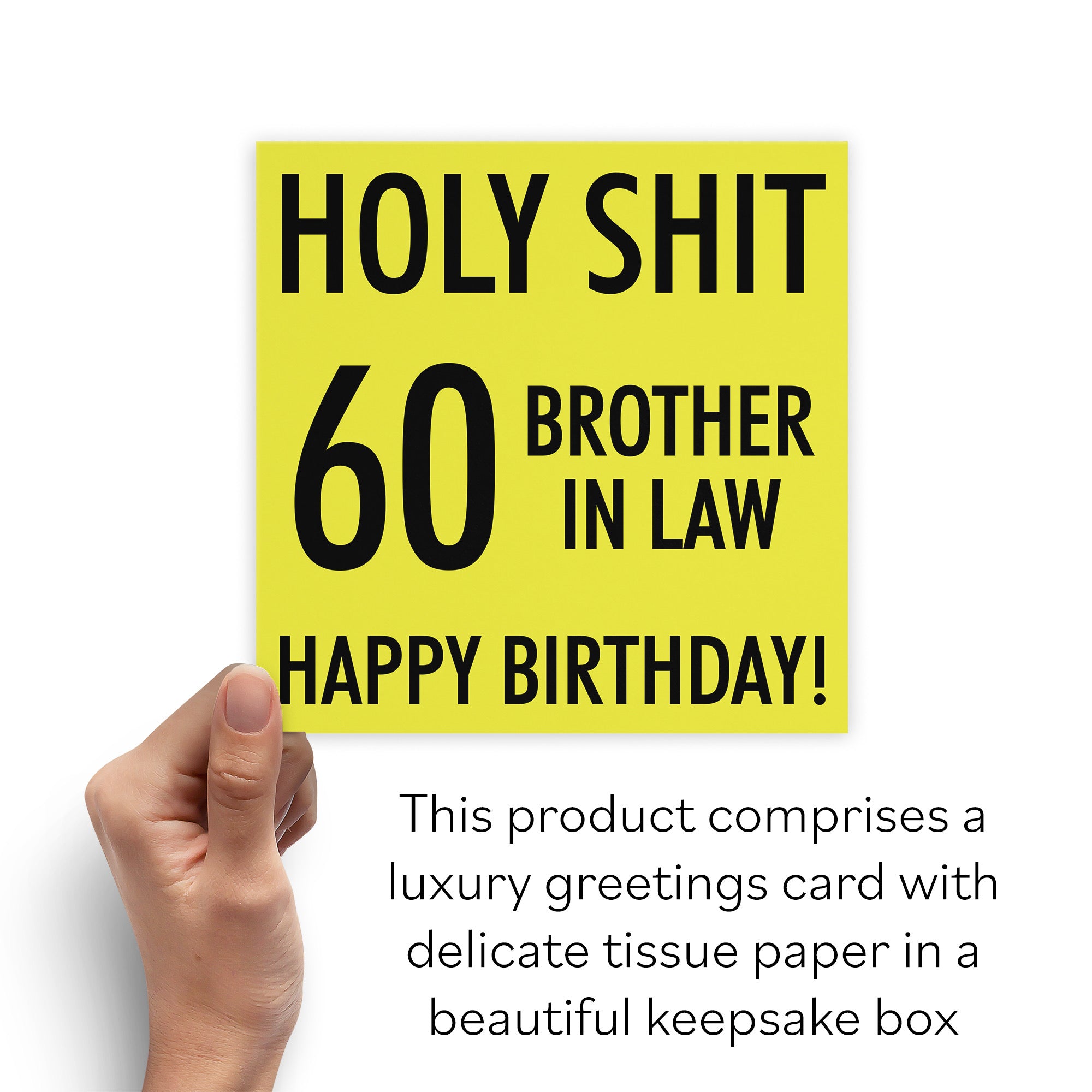 Boxed 60th Brother In Law Birthday Card Holy Shit - Default Title (B0D5S3C8DM)