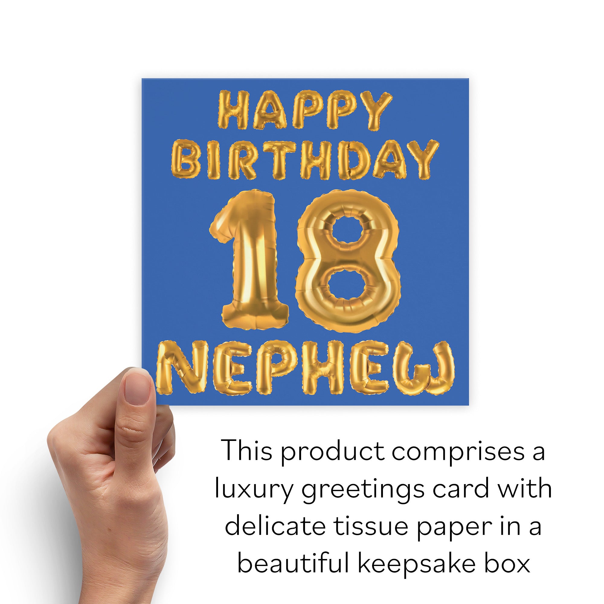 Boxed 18th Nephew Birthday Card Balloon - Default Title (B0D5S51JTF)