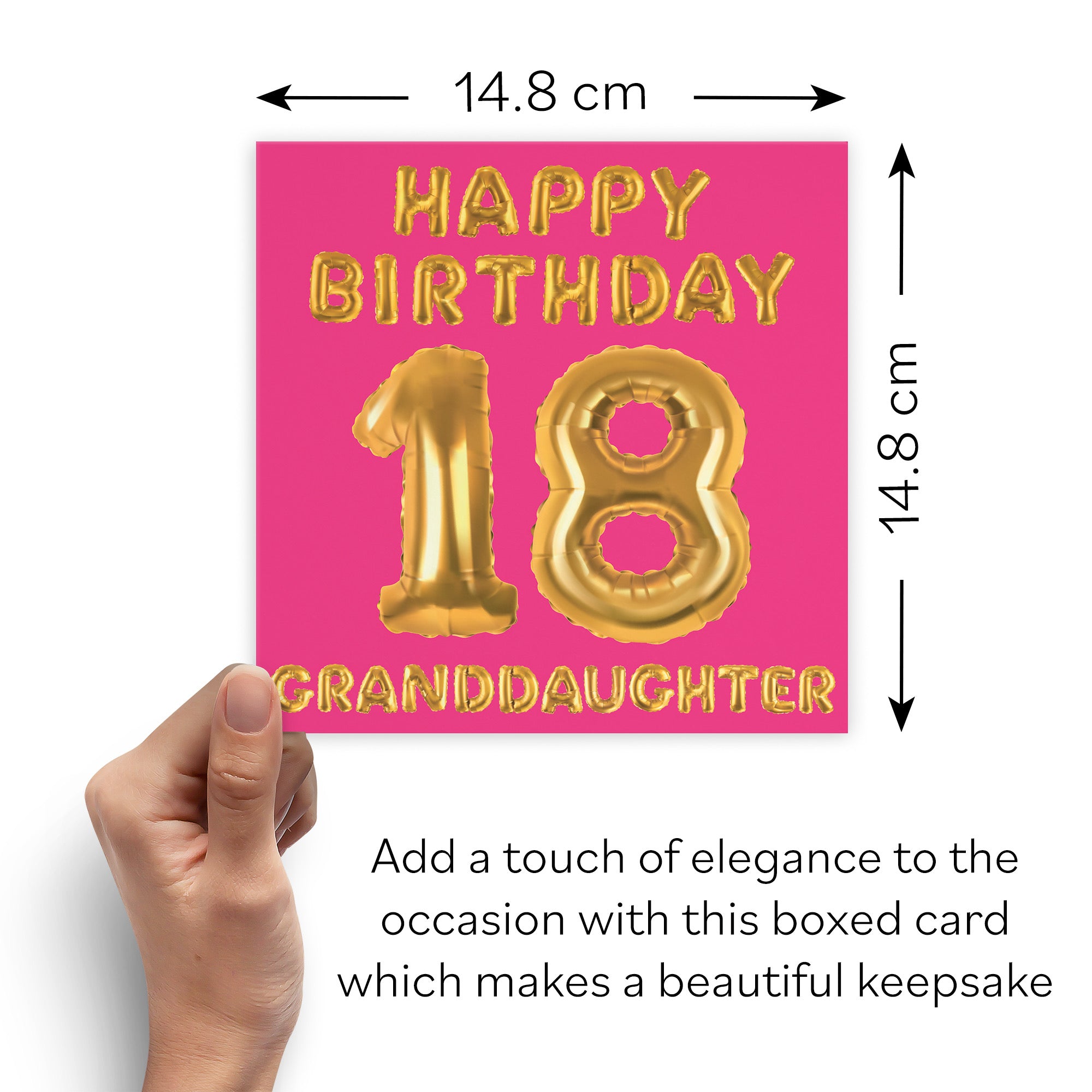 Boxed 18th Granddaughter Birthday Card Balloon - Default Title (B0D5S51LVJ)