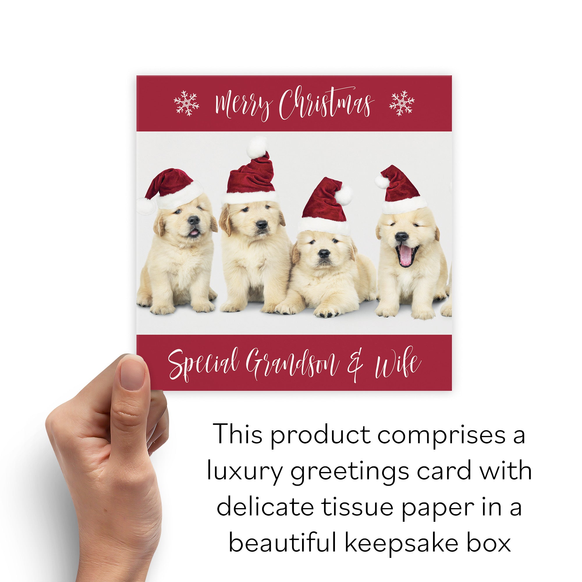 Boxed Grandson And Wife Puppy Christmas Card - Default Title (B0D5S51S7T)