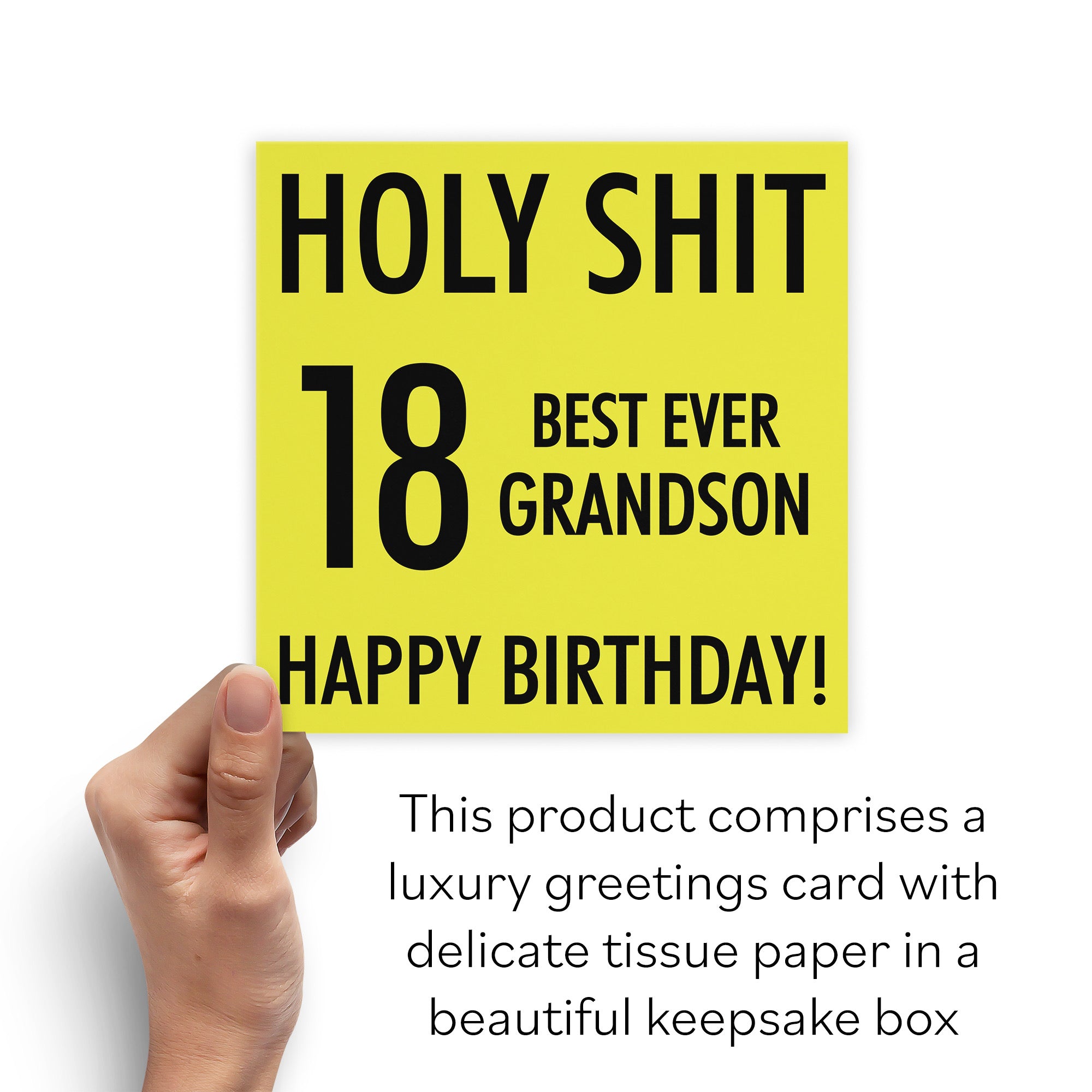 Boxed 18th Grandson Birthday Card Holy Shit - Default Title (B0D5S5PGVX)