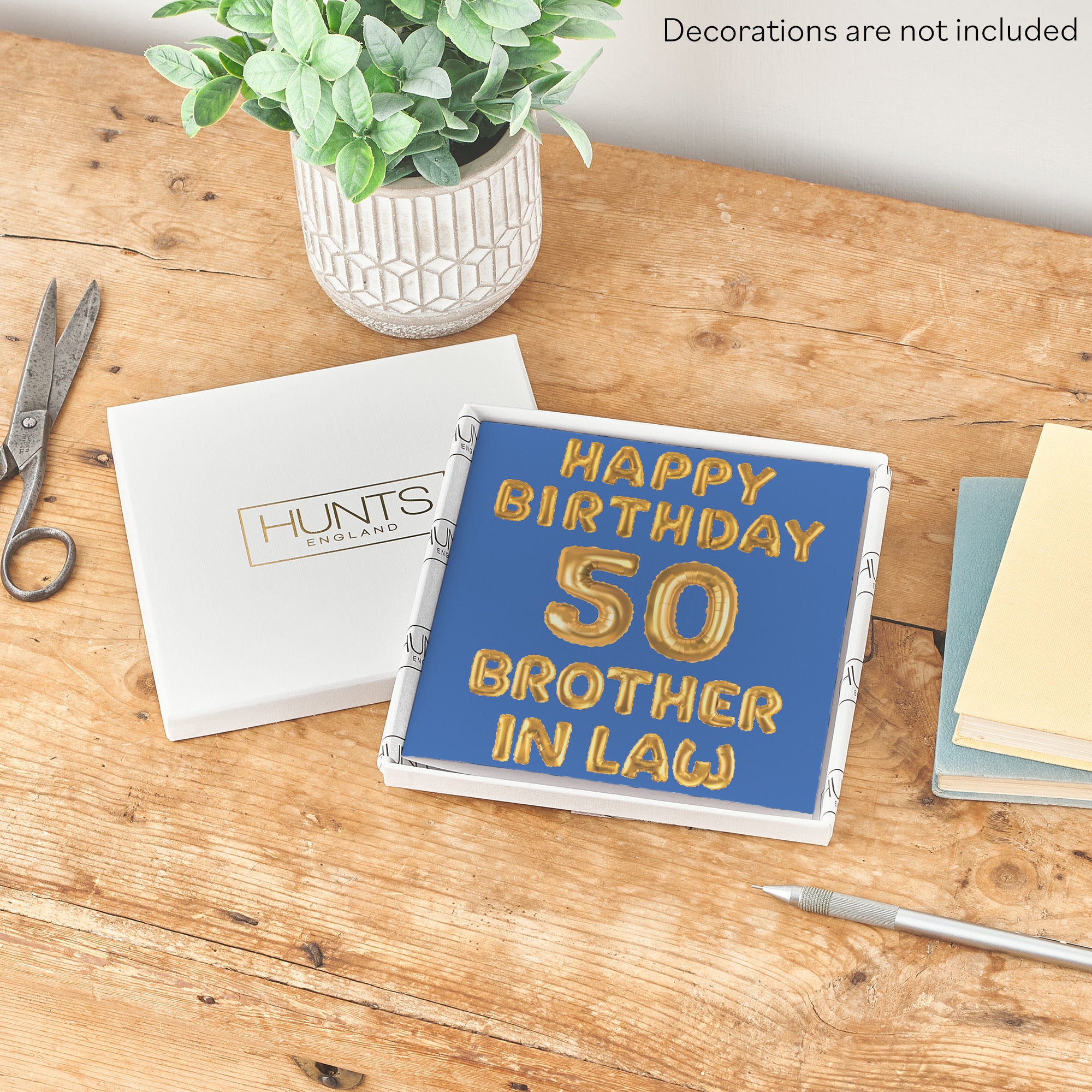 Boxed 50th Brother In Law Birthday Card Balloon - Default Title (B0D5S75NHW)