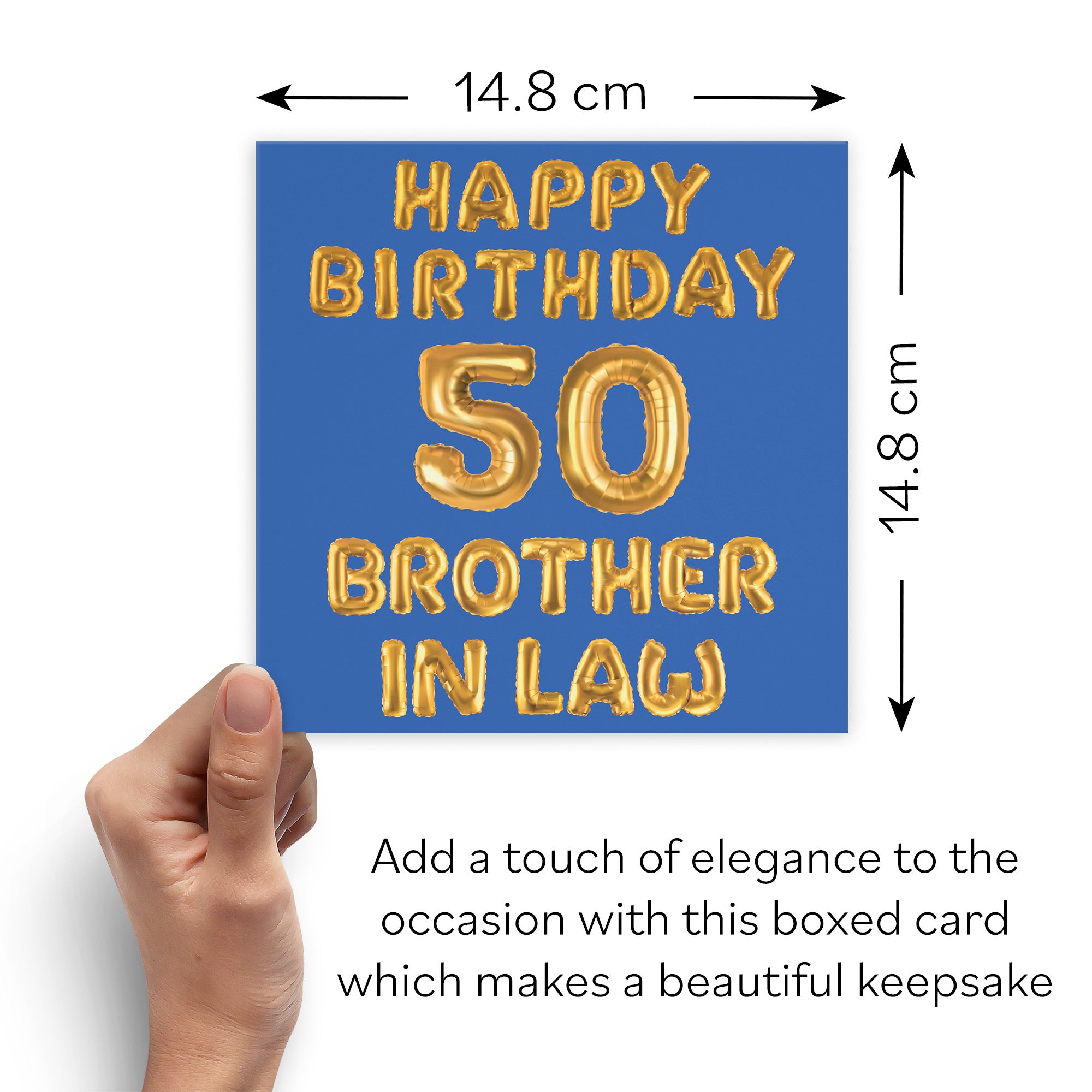 Boxed 50th Brother In Law Birthday Card Balloon - Default Title (B0D5S75NHW)