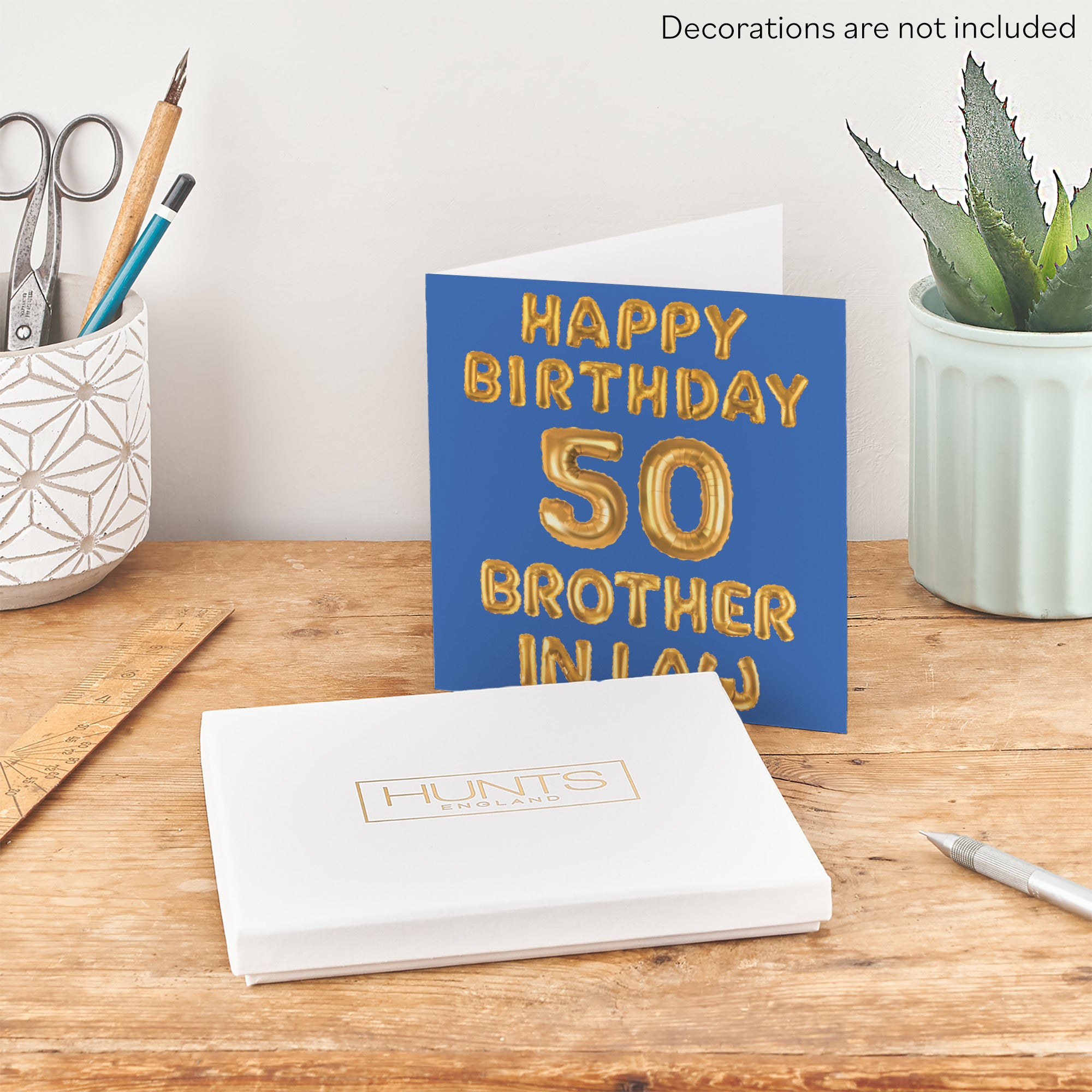 Boxed 50th Brother In Law Birthday Card Balloon - Default Title (B0D5S75NHW)