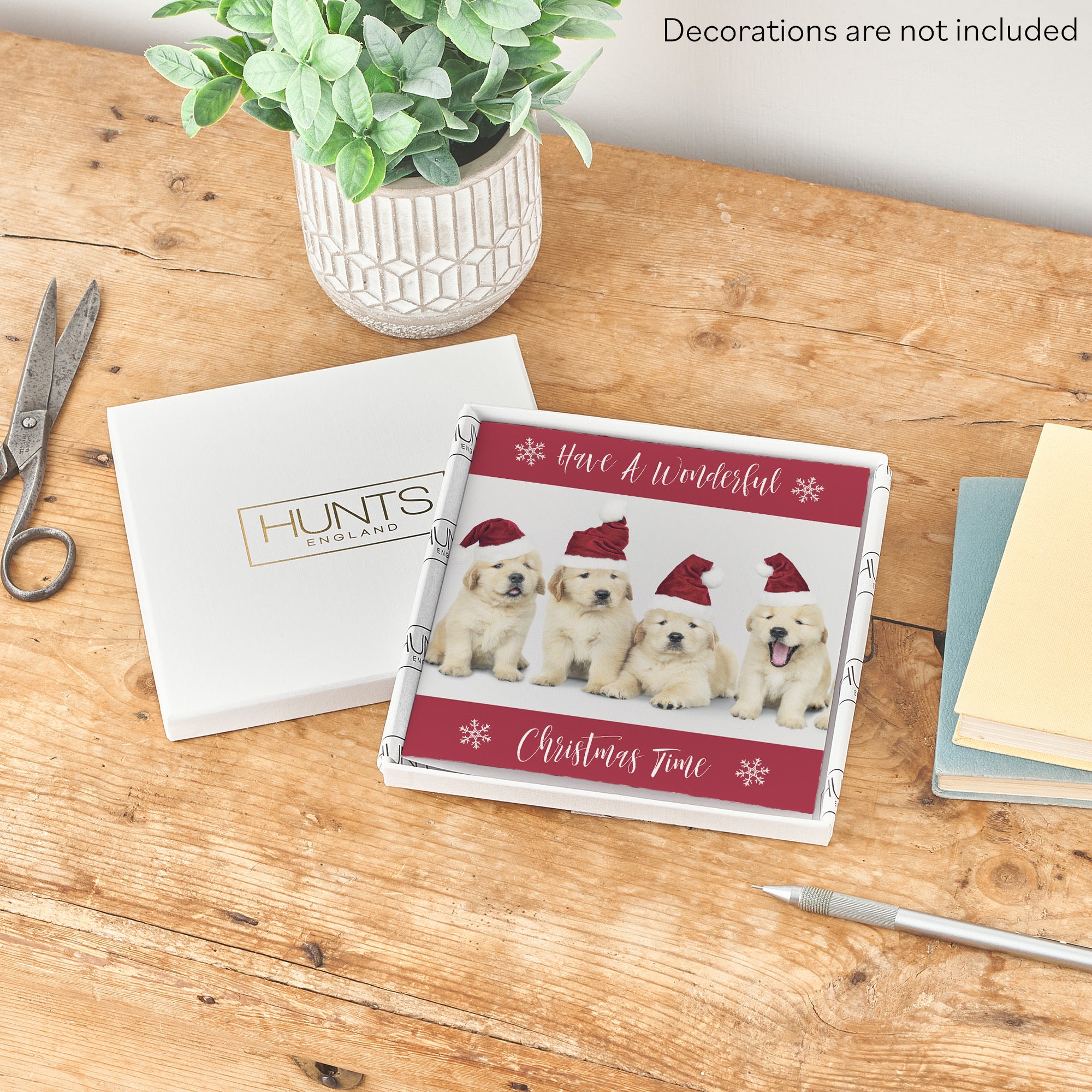 Boxed Open Single Puppy Christmas Card - Default Title (B0D5S8VRJQ)