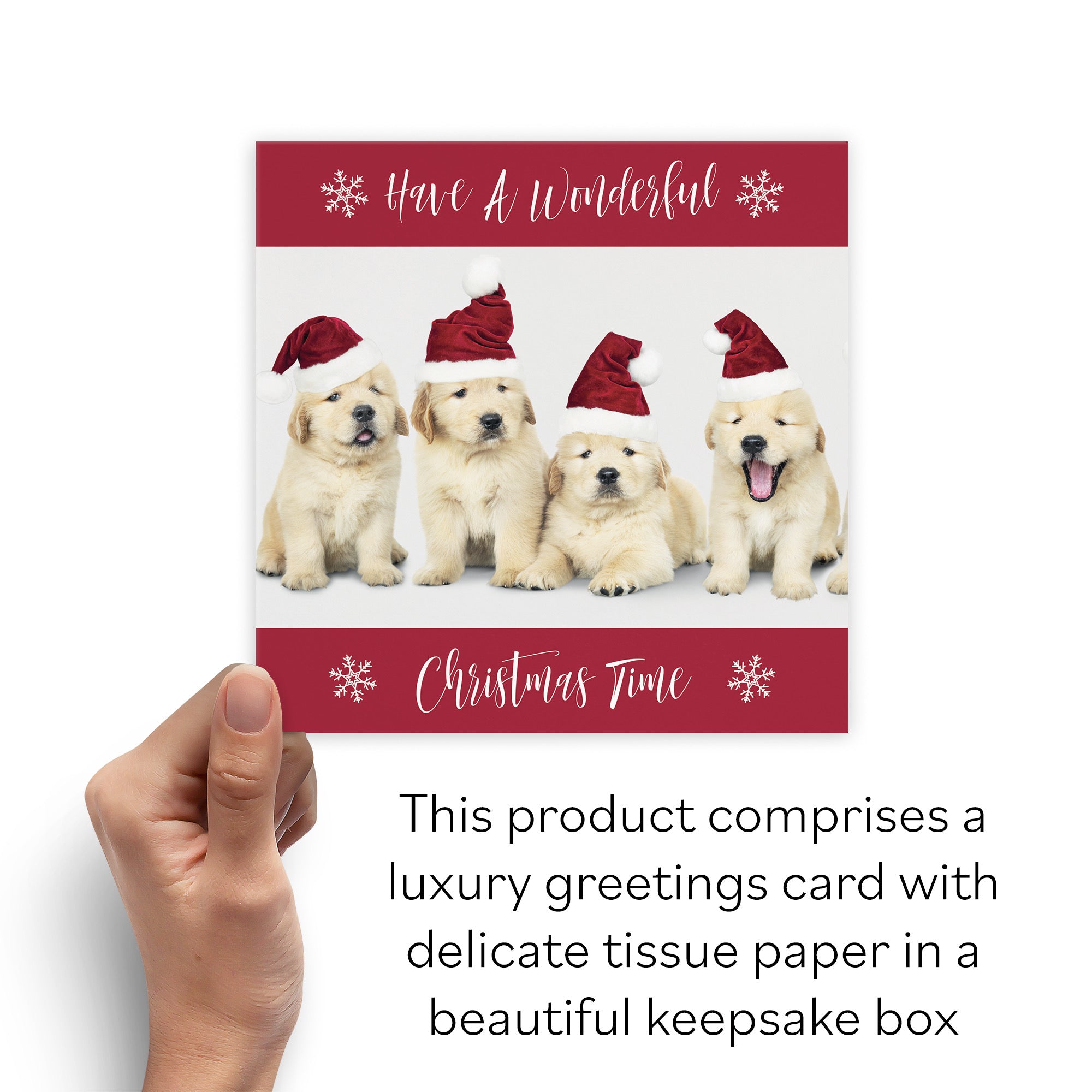 Boxed Open Single Puppy Christmas Card - Default Title (B0D5S8VRJQ)