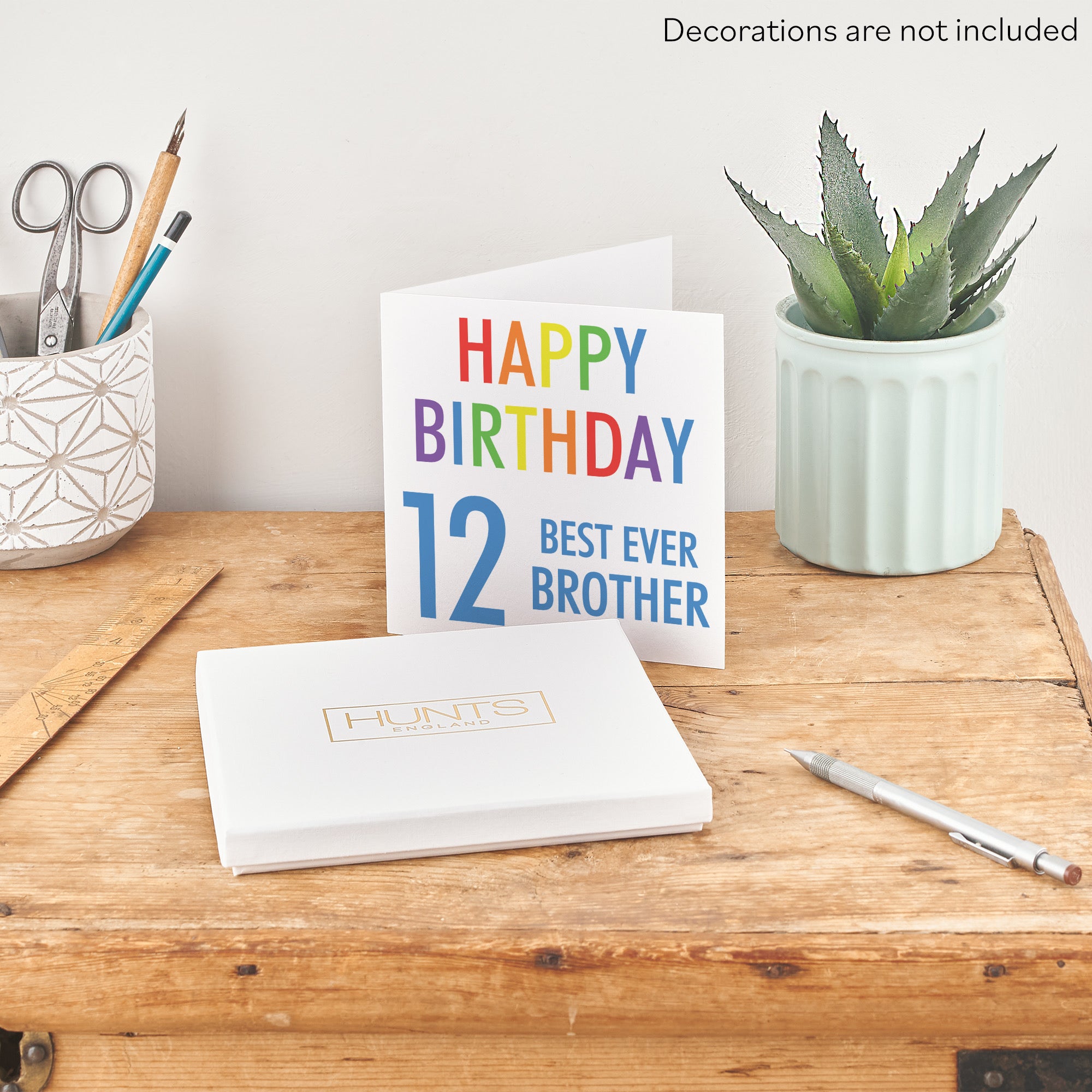 Boxed 12th Brother Birthday Card Colourful - Default Title (B0D5S8W1WT)