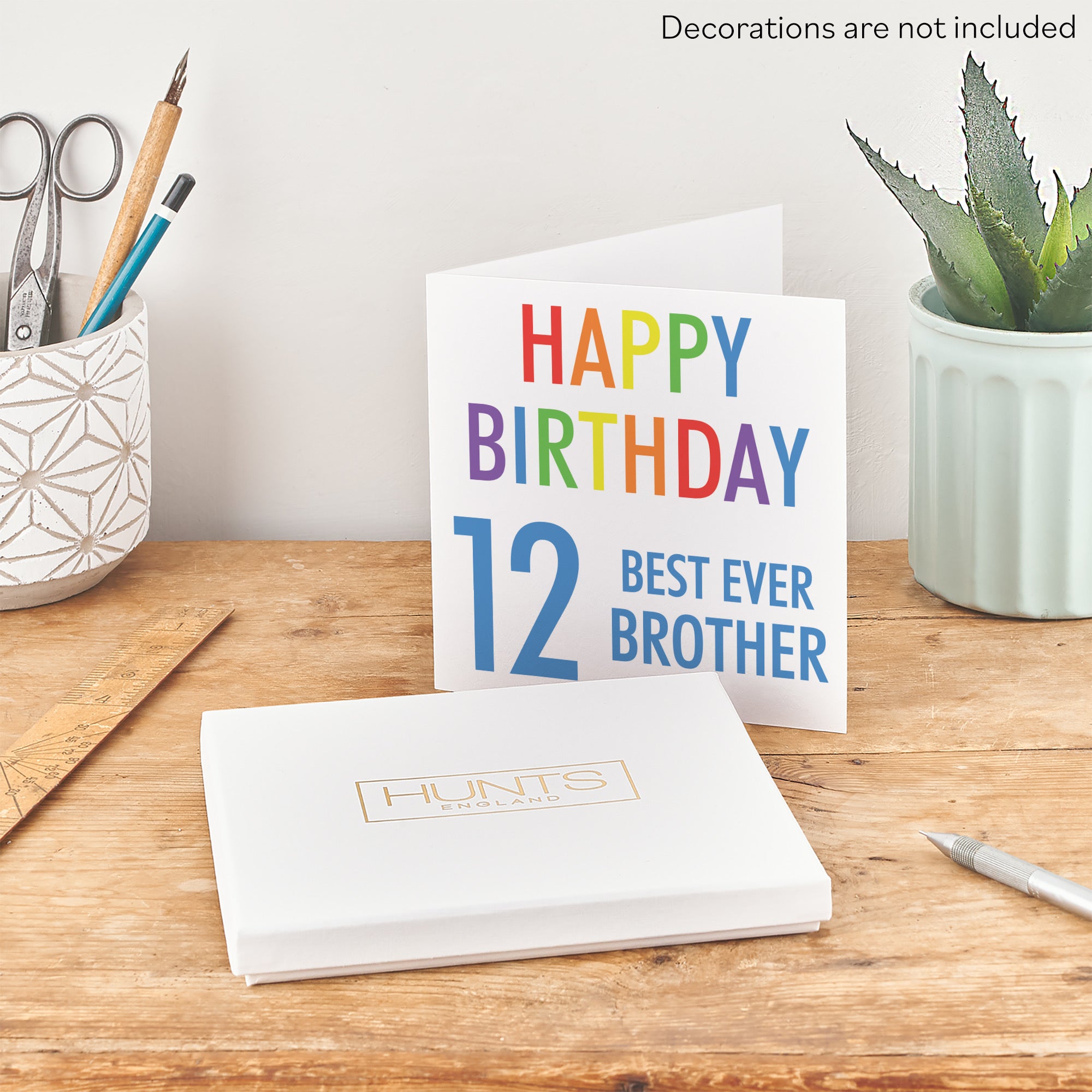 Boxed 12th Brother Birthday Card Colourful - Default Title (B0D5S8W1WT)