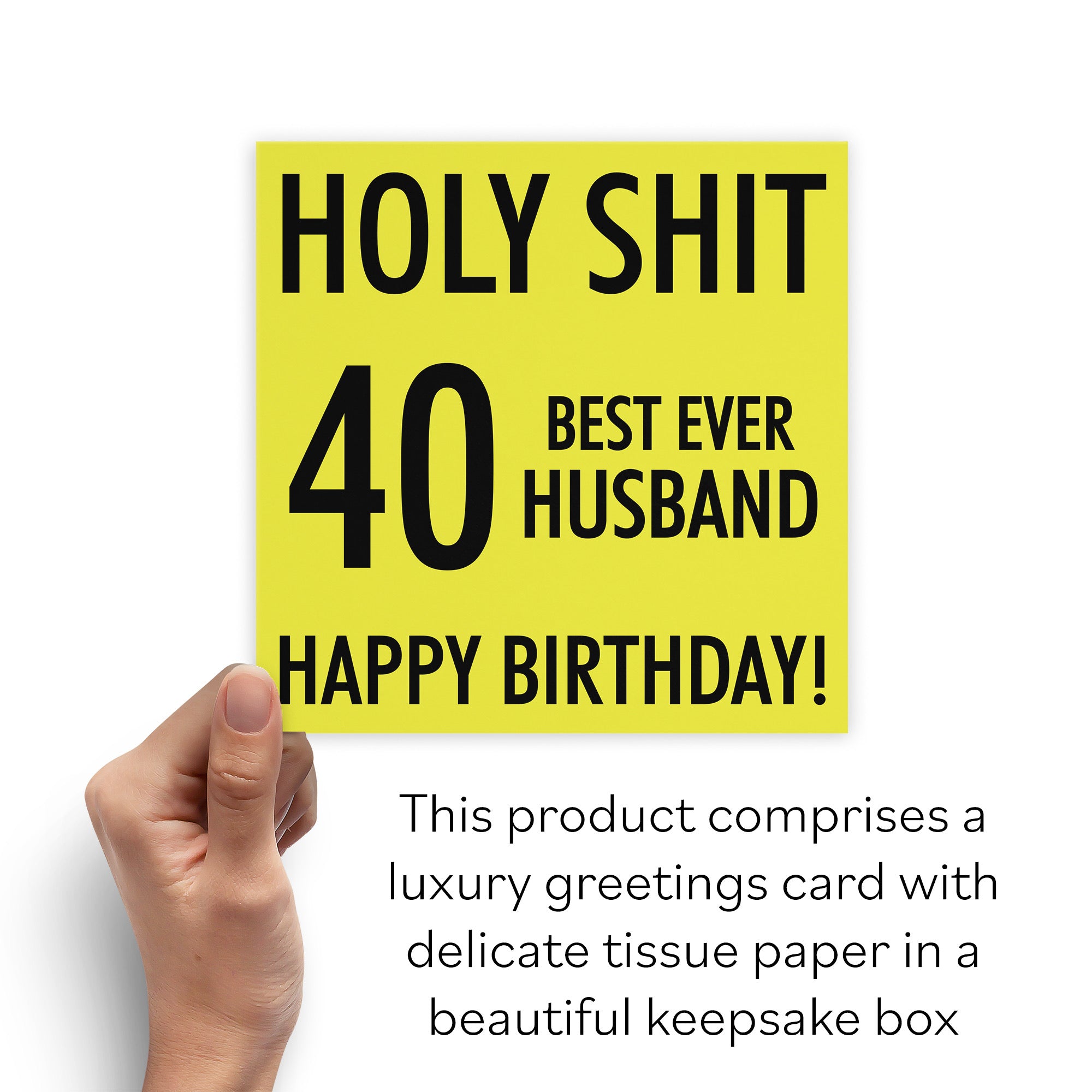 Boxed 40th Husband Birthday Card Holy Shit - Default Title (B0D5S8W5VC)