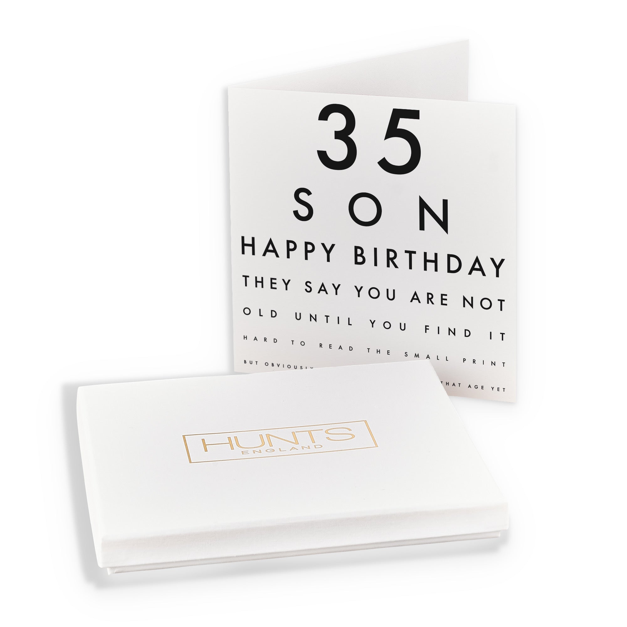 Boxed 35th Son Eye Sight Joke Birthday Card Letters - Default Title (B0D5S8W96Z)