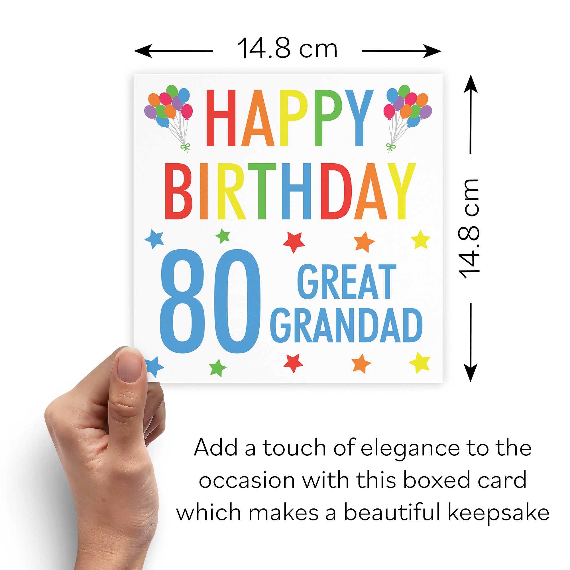 Boxed 80th Great Grandad Birthday Card Colourful - Default Title (B0D5S8W97G)