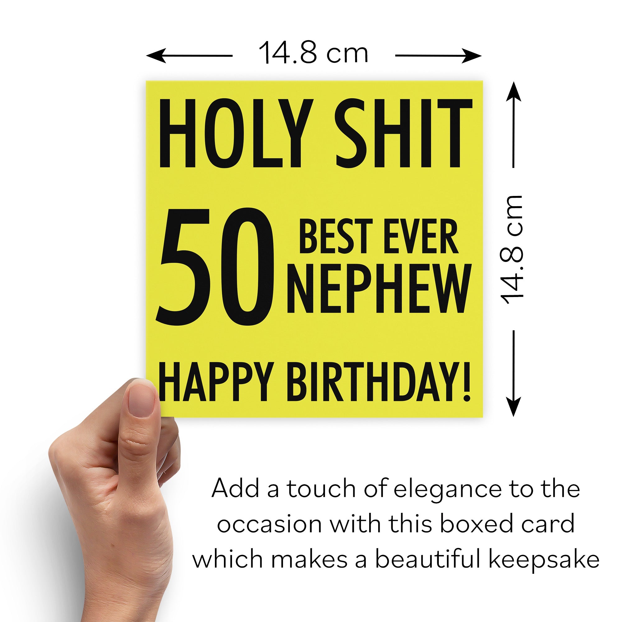 Boxed 50th Nephew Birthday Card Holy Shit - Default Title (B0D5S99SRN)