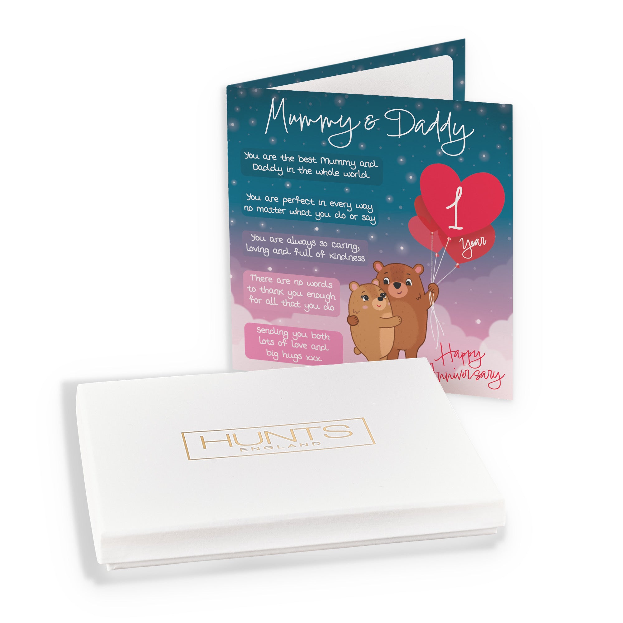 Boxed Mummy And Daddy 1st Anniversary Card Starry Night Cute Bears - Default Title (B0D5YHNQ88)