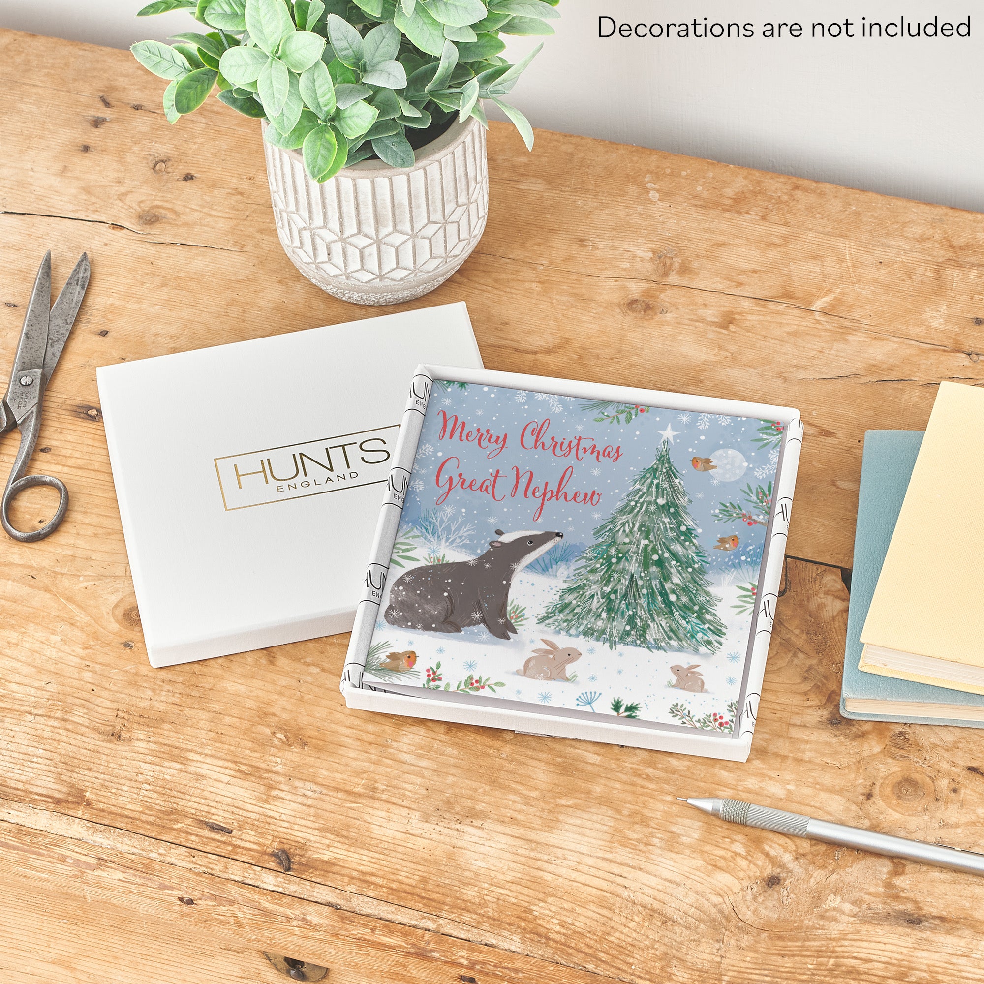 Boxed Badger Great Nephew Christmas Card Nature's Treasures - Default Title (B0D5YHV6PL)