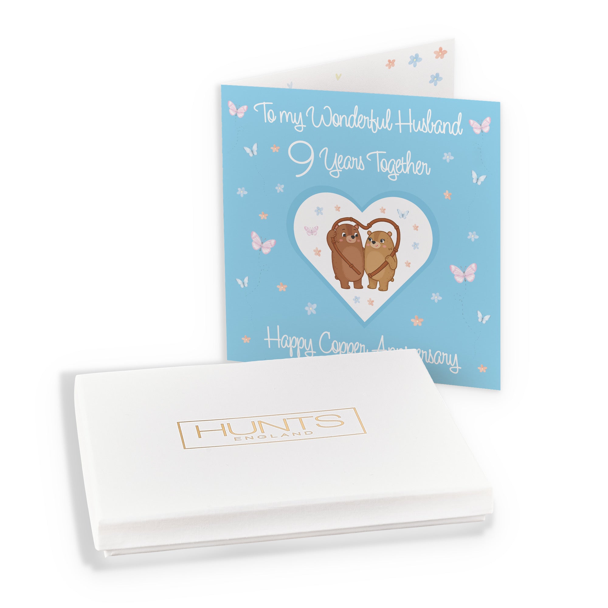 Boxed Husband 9th Anniversary Card Copper Romantic Meadows - Default Title (B0D5YJ6M2P)