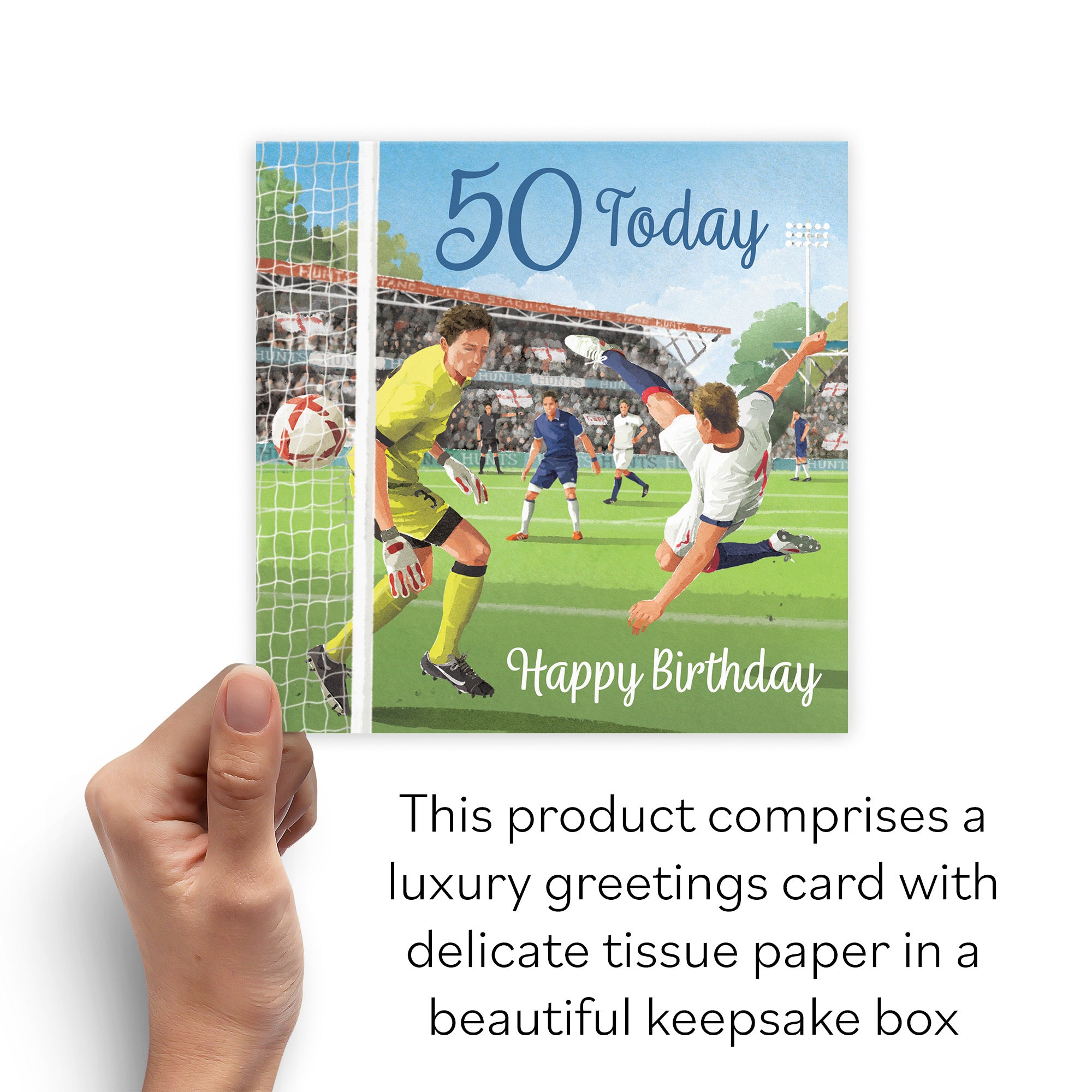 Boxed Football 50th Birthday Card Milo's Gallery - Default Title (B0D5YJ7Y7W)