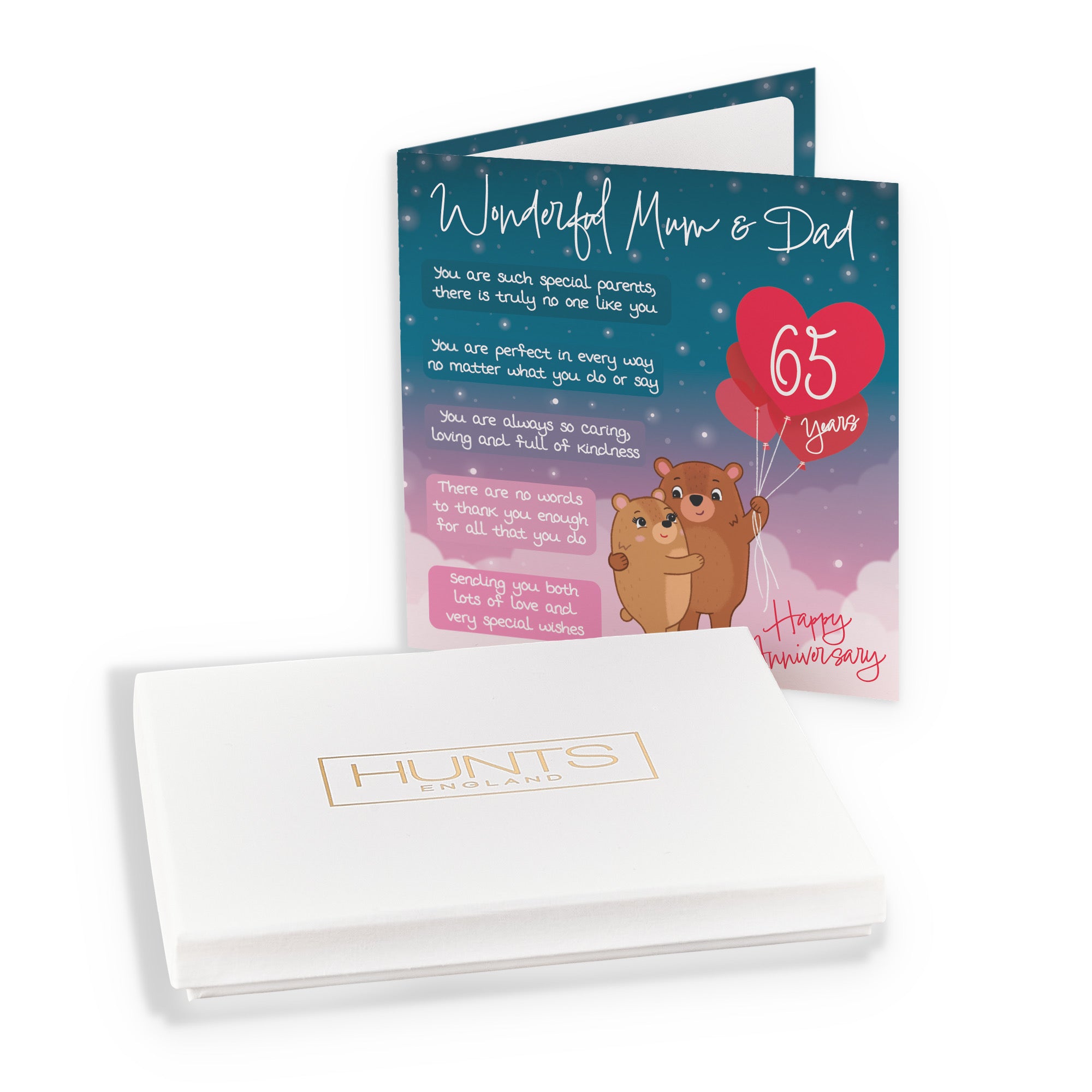 Boxed Mum And Dad 65th Anniversary Card Starry Night Cute Bears - Default Title (B0D5YJN7B5)