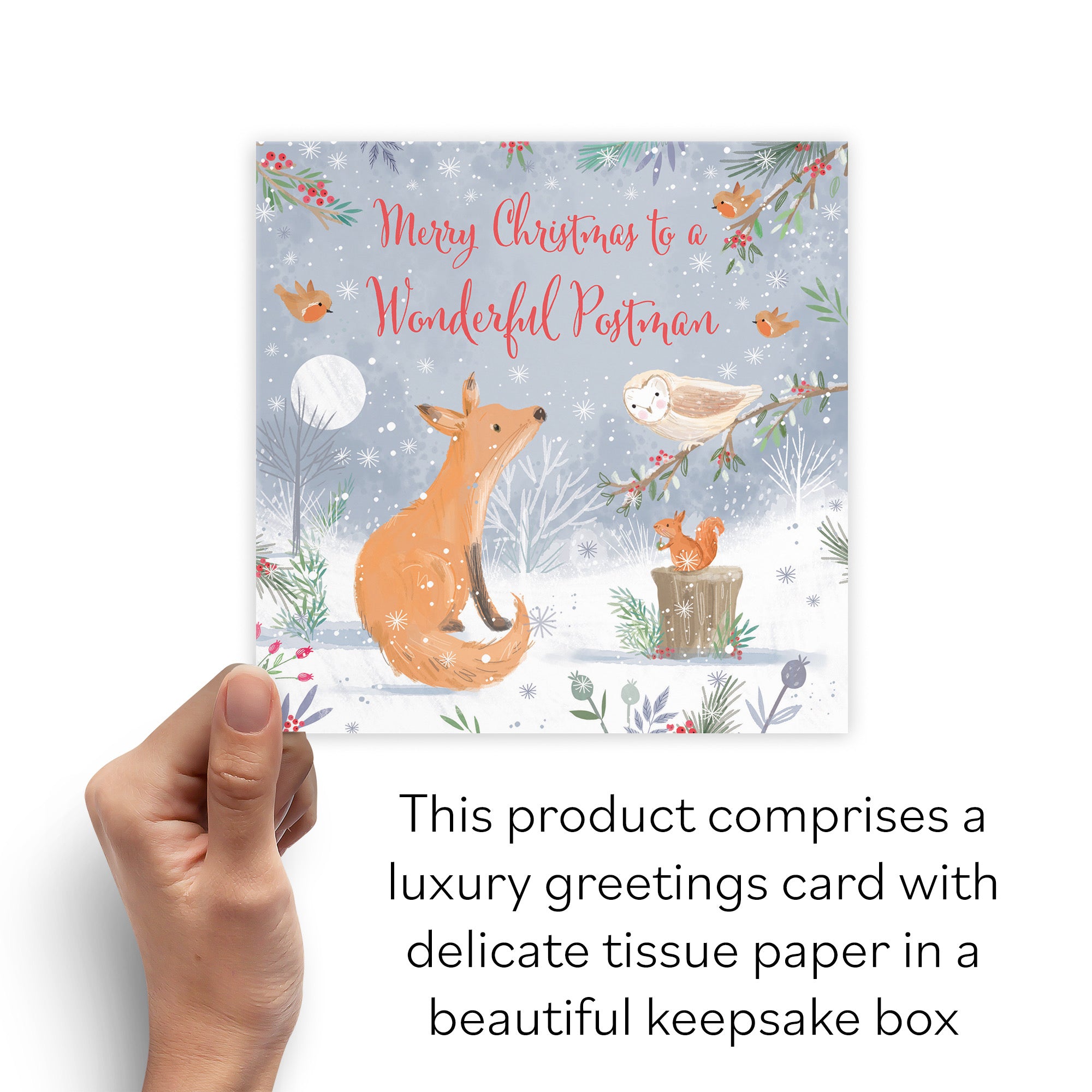 Boxed Postman Fox Christmas Card Nature's Treasures - Default Title (B0D5YJNFZ8)