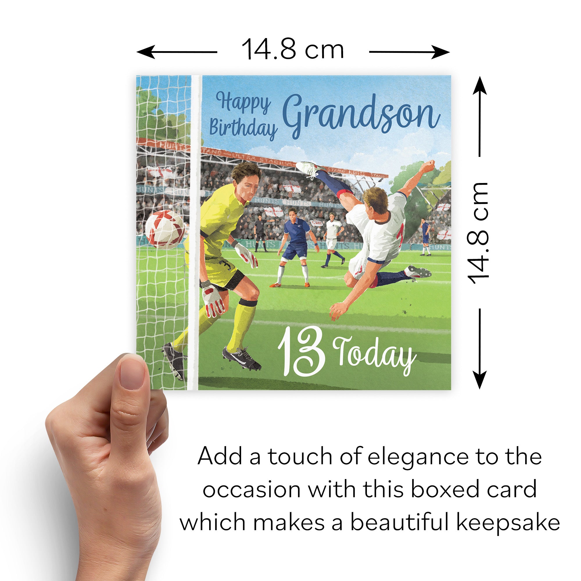 Boxed 13th Grandson Football Birthday Card Milo's Gallery - Default Title (B0D5YJNG9L)