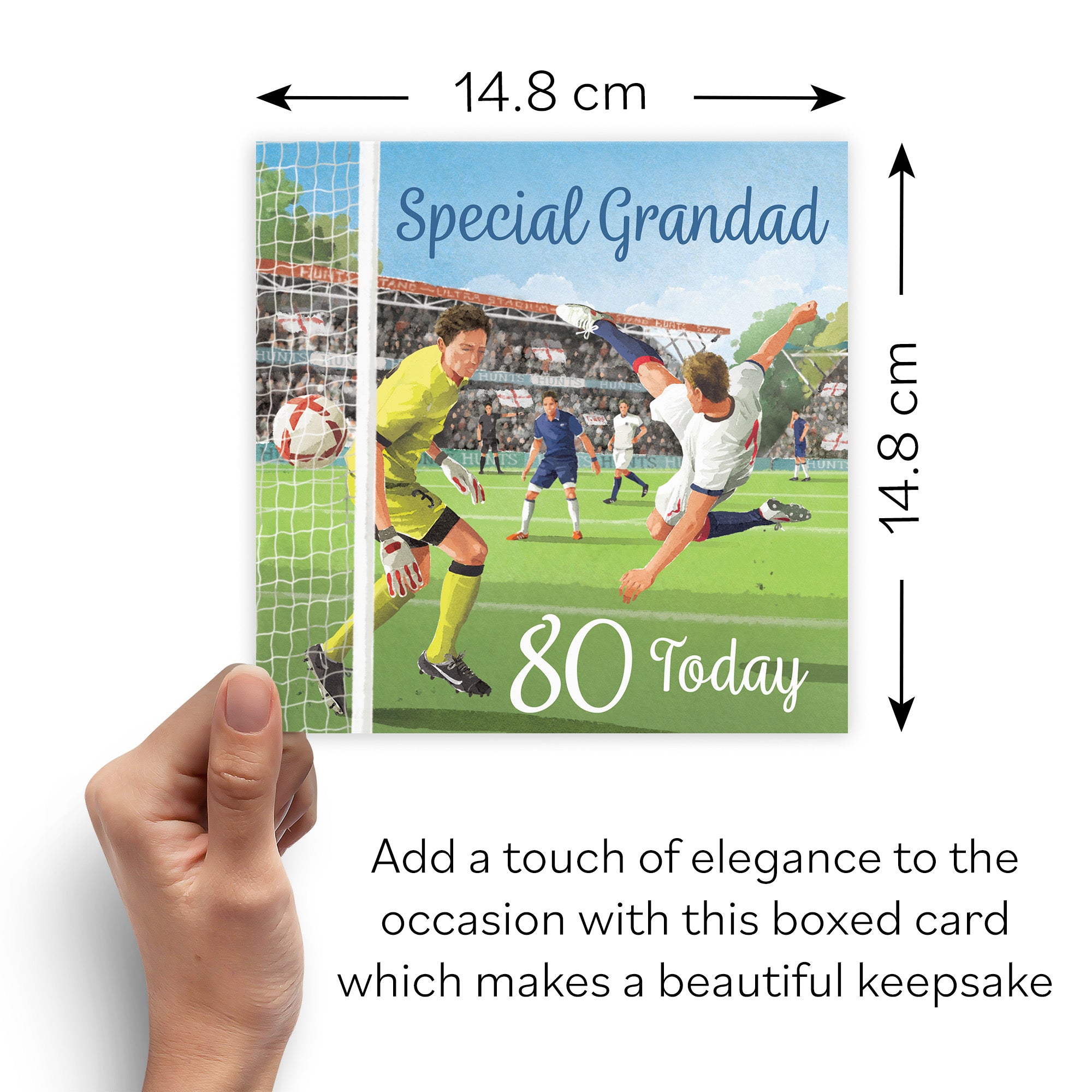 Boxed 80th Grandad Football Birthday Card Milo's Gallery - Default Title (B0D5YJNXC1)