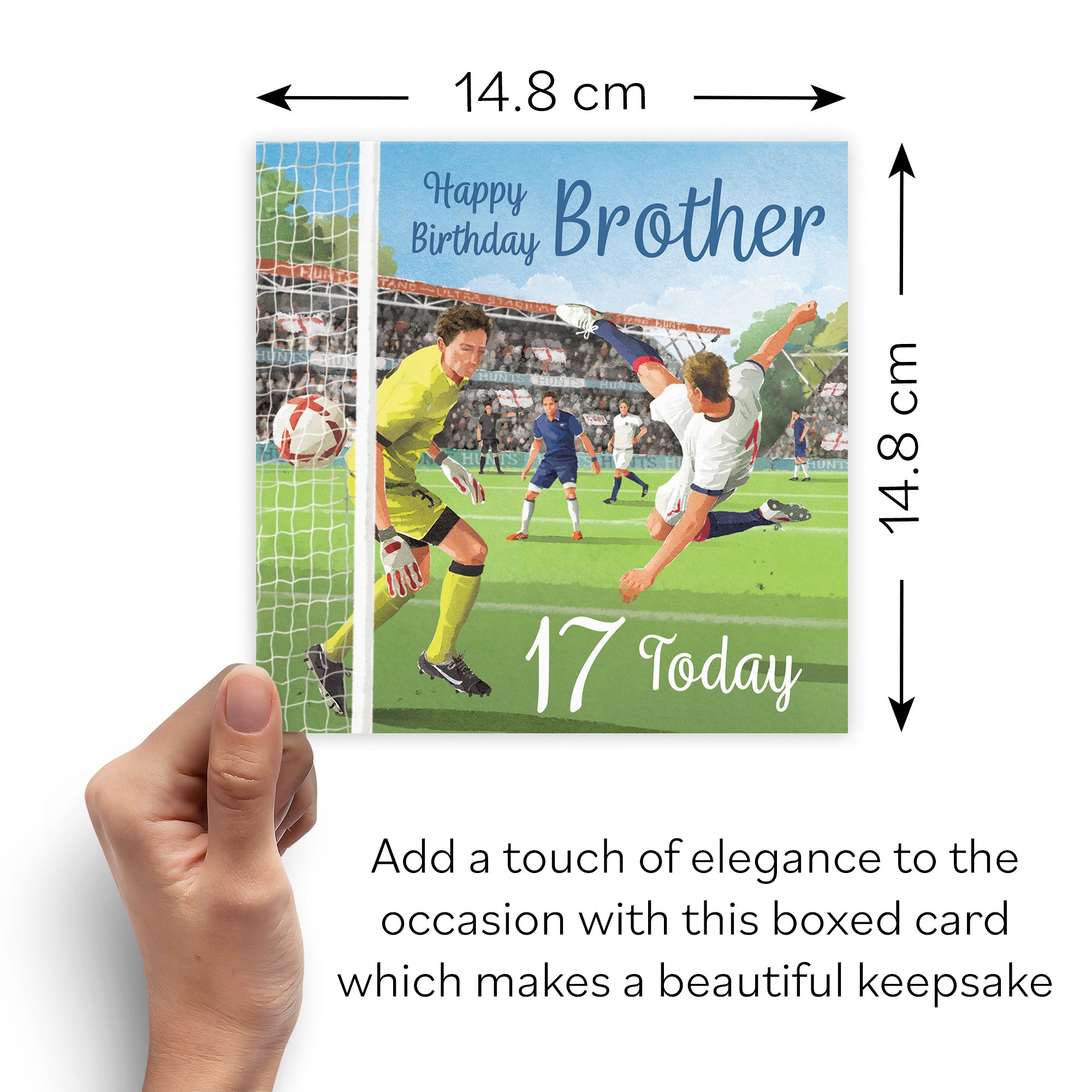 Boxed 17th Brother Football Birthday Card Milo's Gallery - Default Title (B0D5YJP9G4)