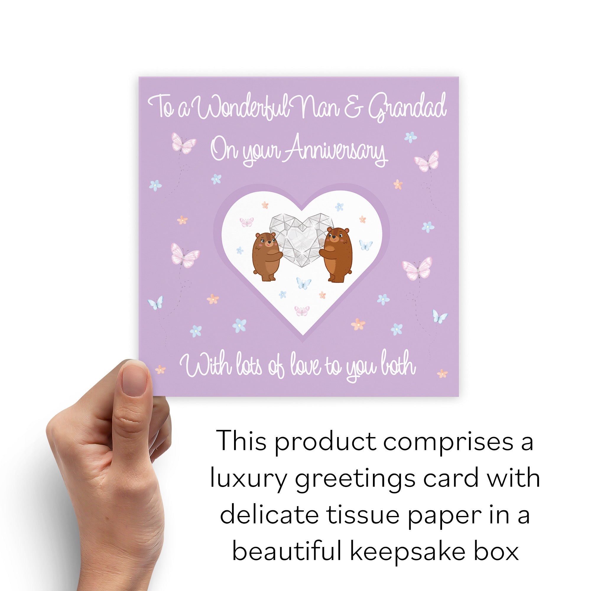 Boxed Nan And Grandad Anniversary Card Romantic Meadows - Default Title (B0D5YJP9KY)