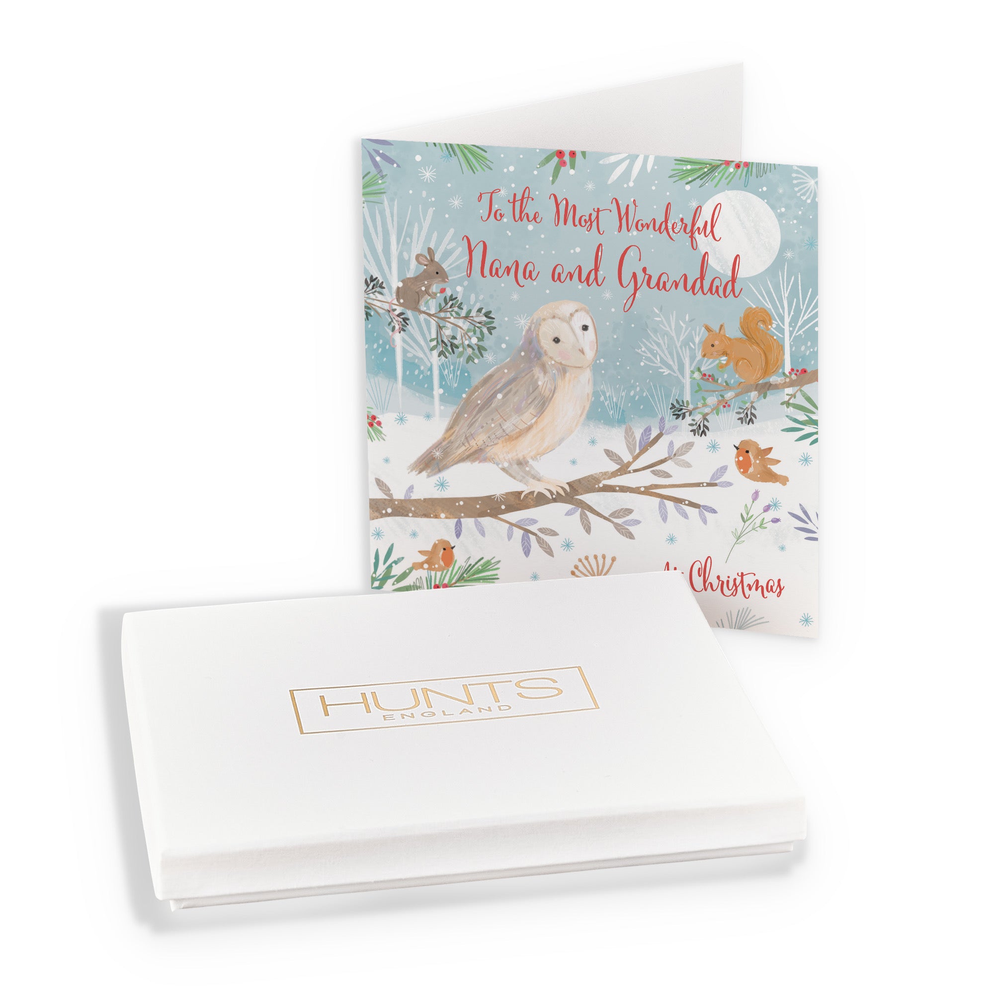 Boxed Nana And Grandad Cute Owl Christmas Card Nature's Treasures - Default Title (B0D5YJQ9R6)